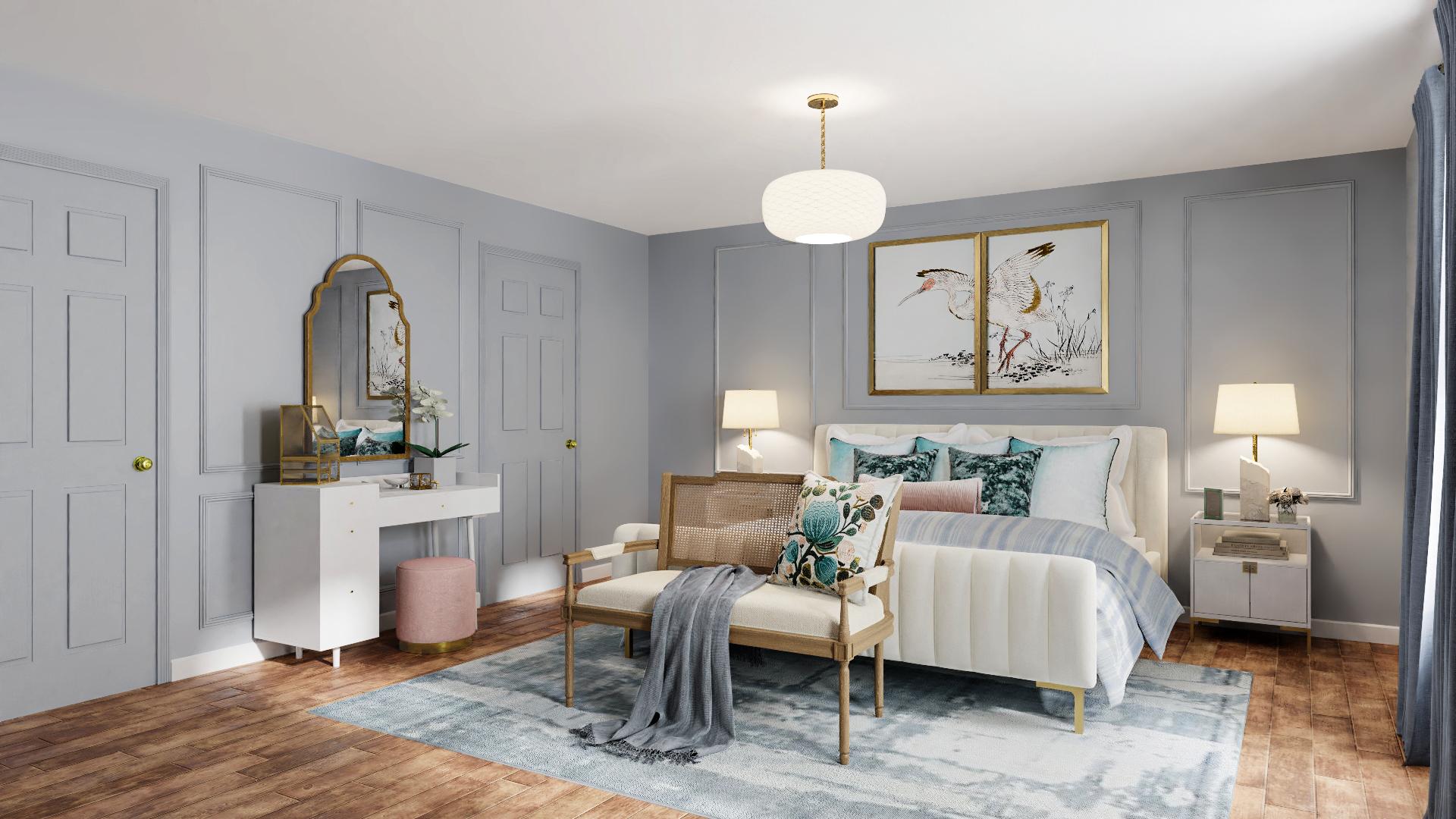 A French Country Bedroom In Wedgewood Blue