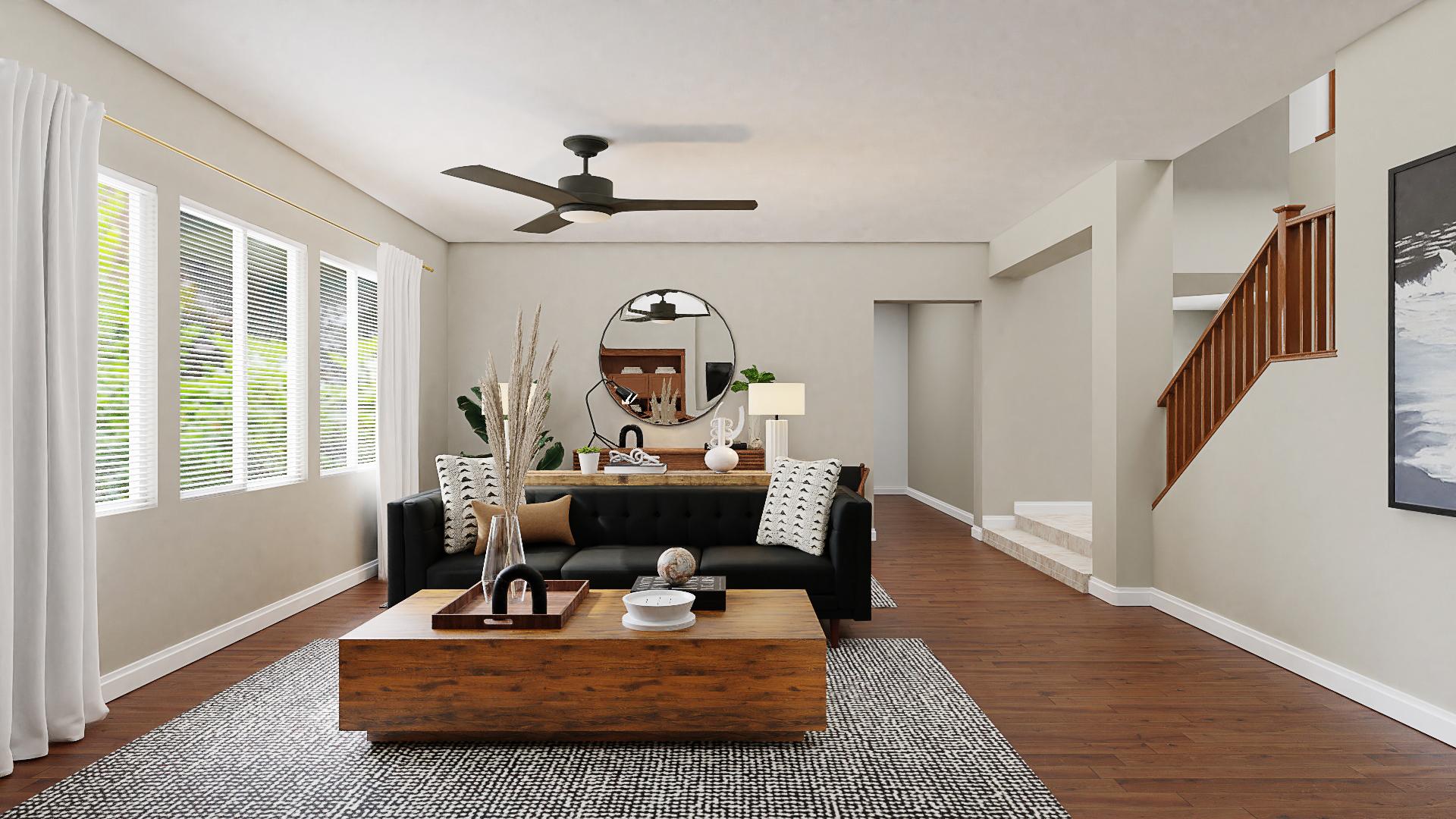 Earthy Accents: Modern Minimal Living Room