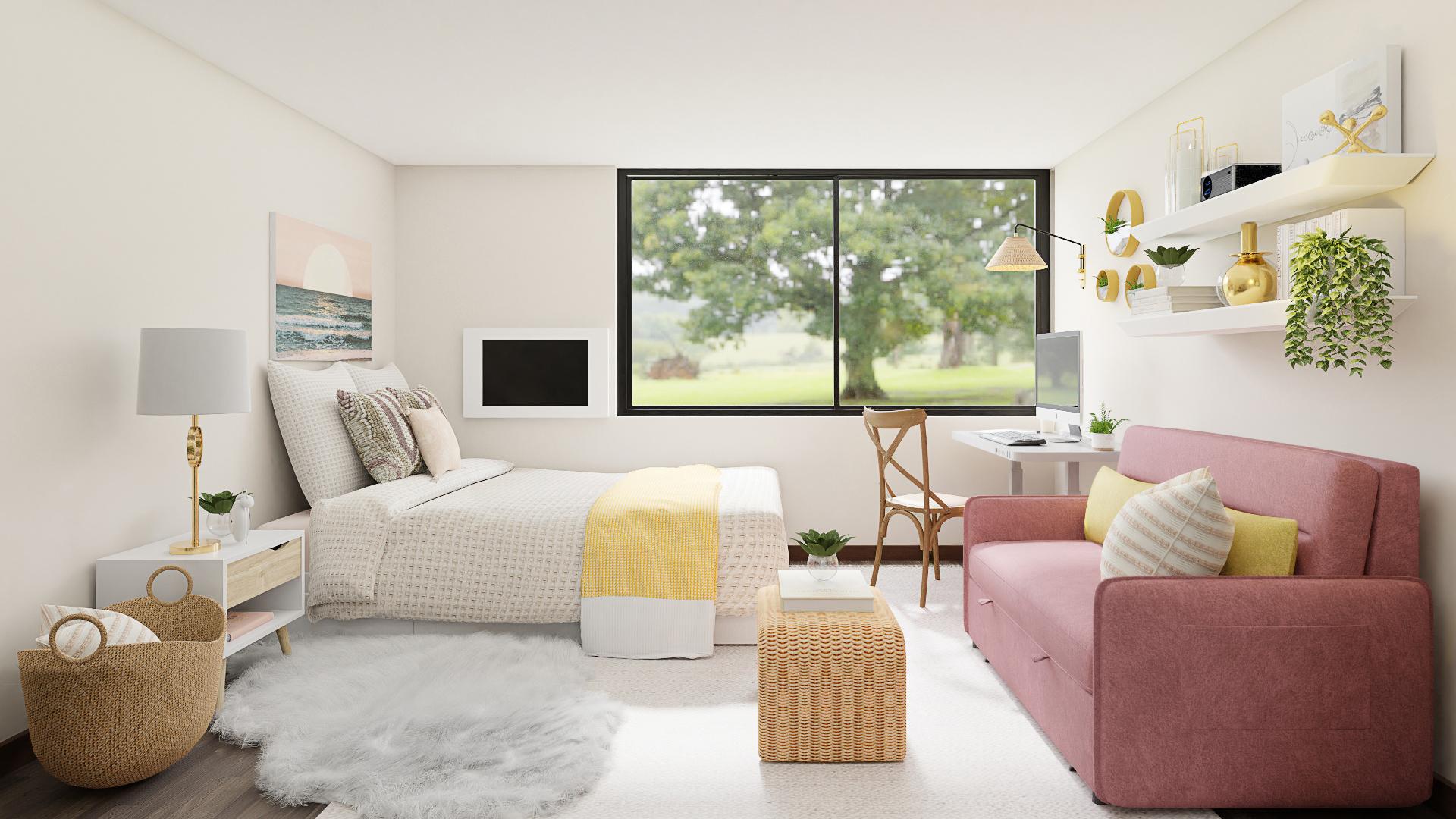 Bursts of Color: Modern Studio Apartment