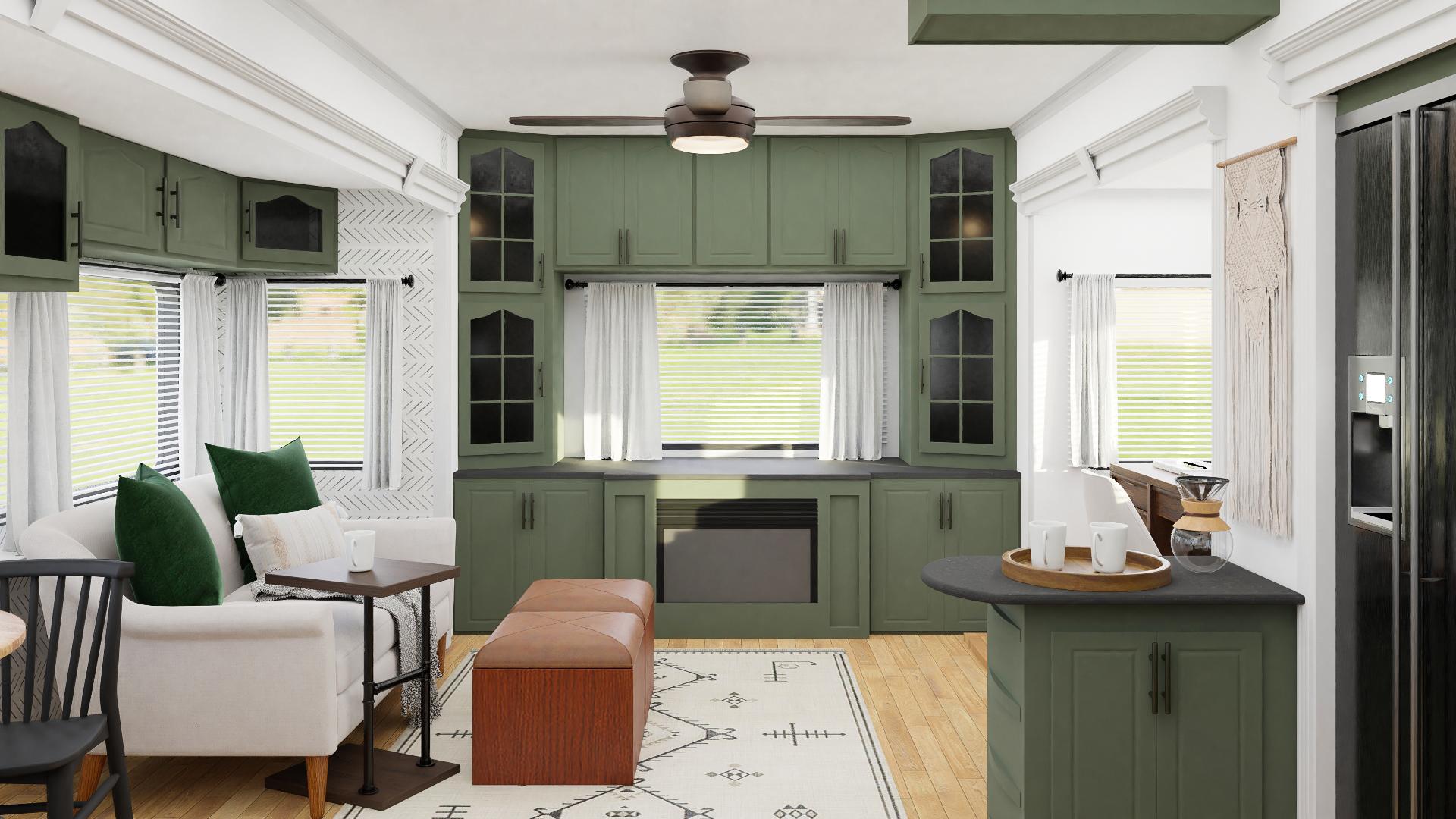 RV Living: Mid-Century Modern Open Living Room Space