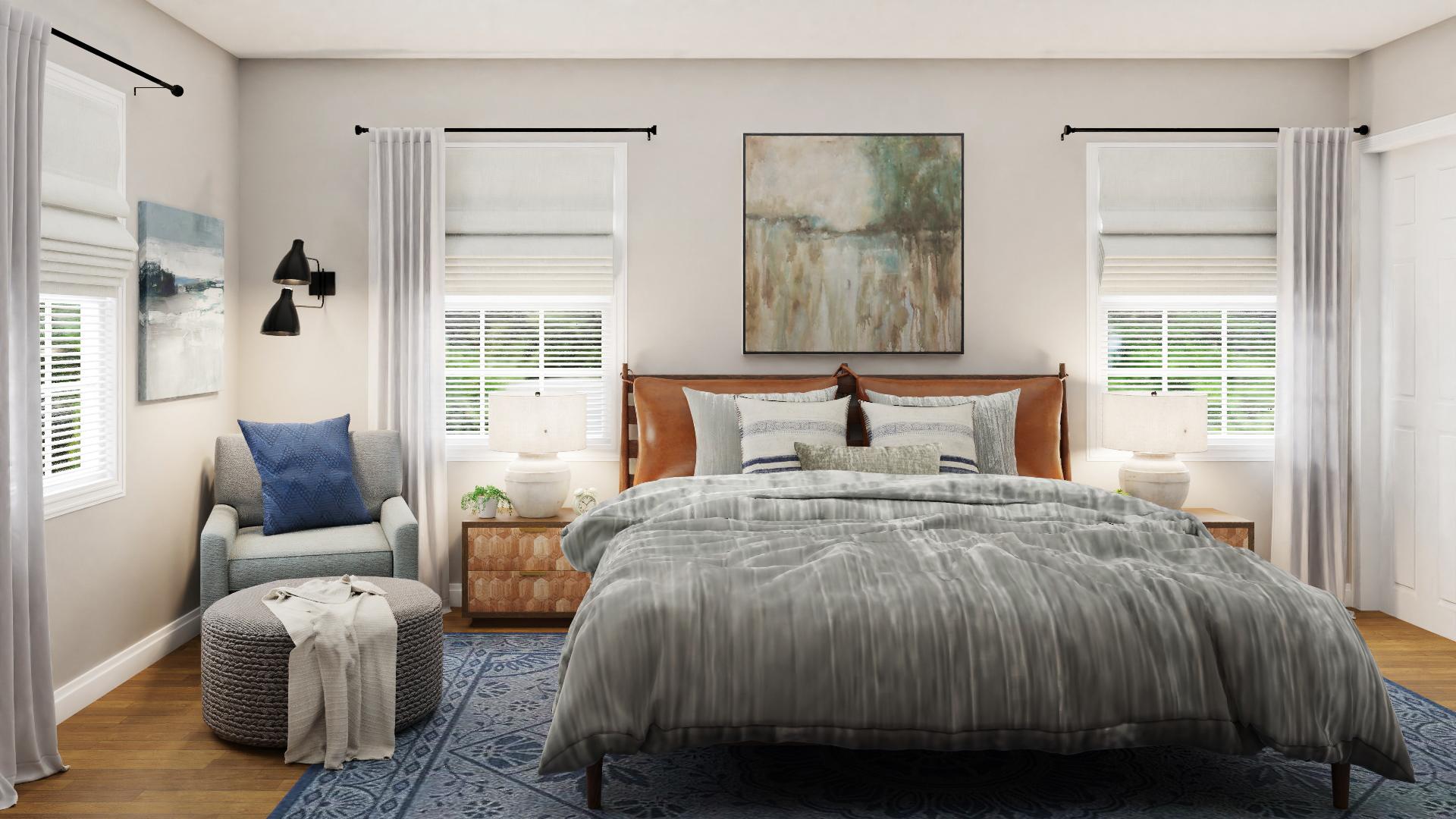 Leather Bed: A Mid-Century Modern Bedroom
