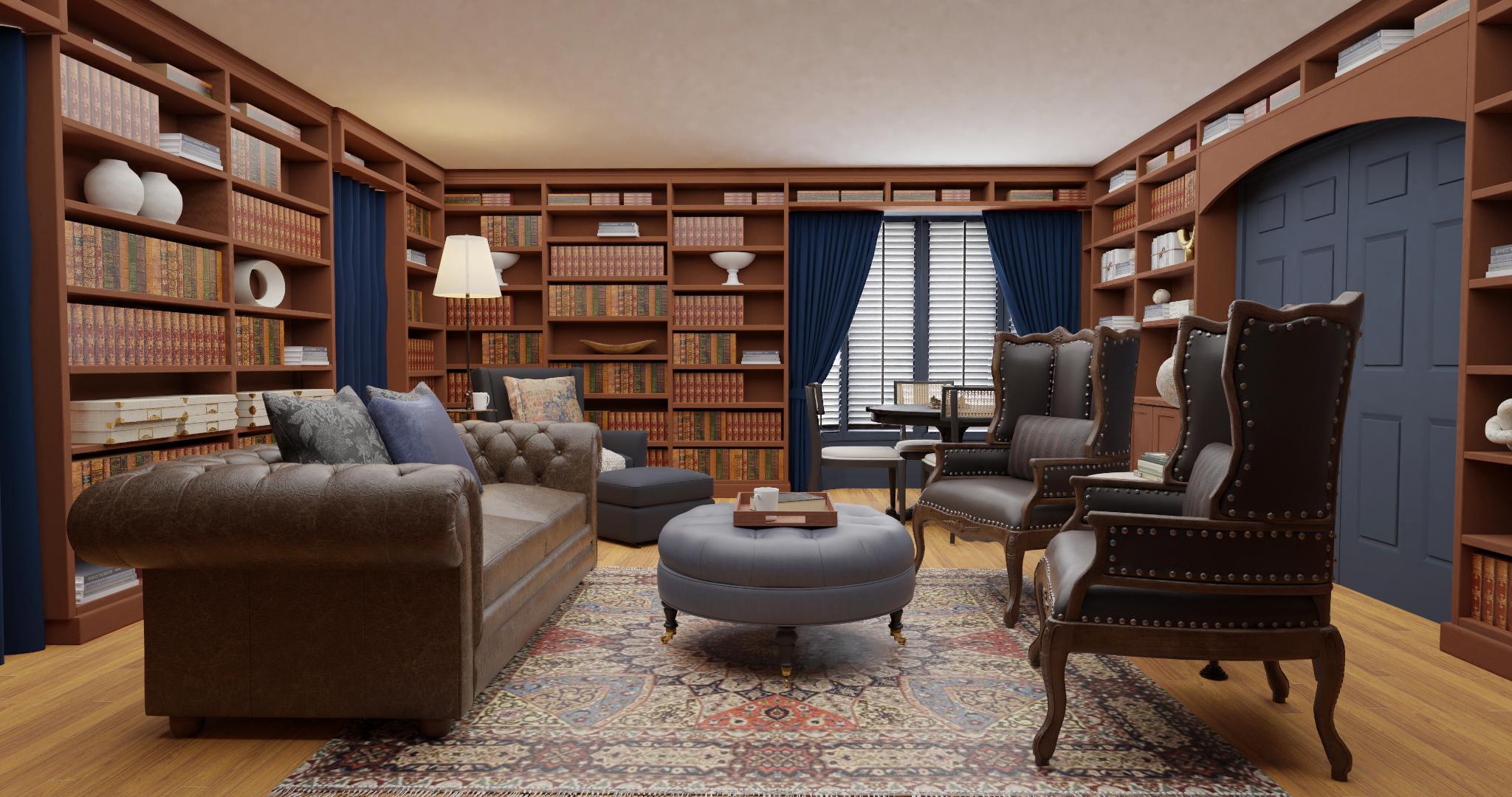 Built-in Bookshelves: Vintage Living Room