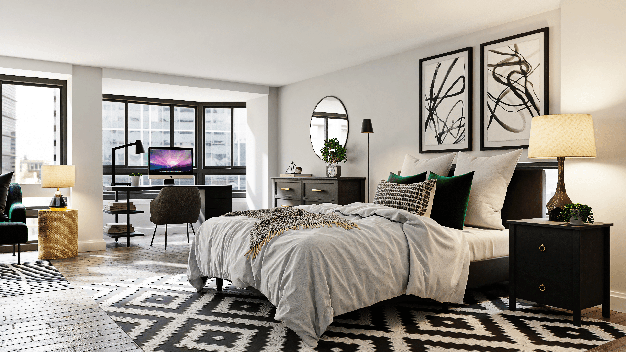A Modern Glam Studio In Monochrome Madness