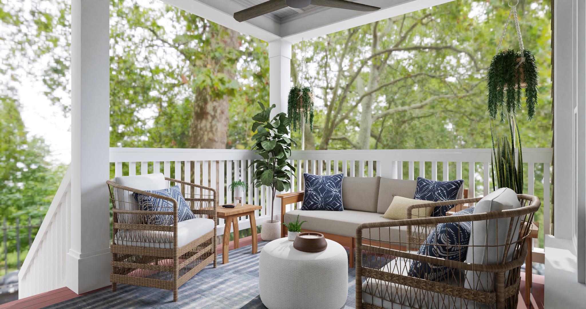 A Modern Boho Entry/Patio to Entertain Guests