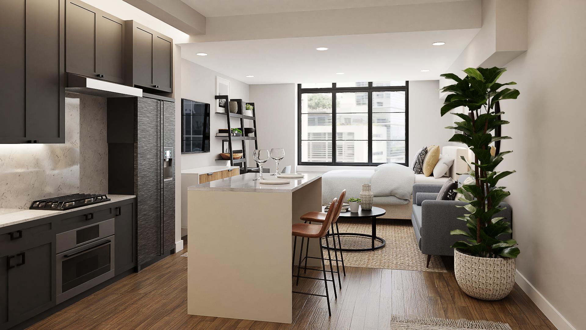 A Cozy Mid-Century Industrial Studio