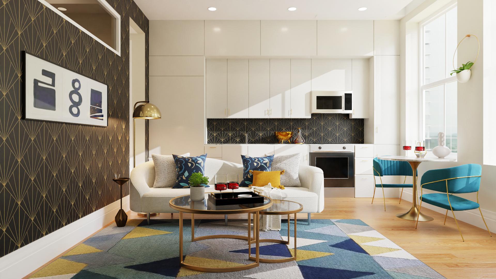A Playful Art-Deco Glam Studio 