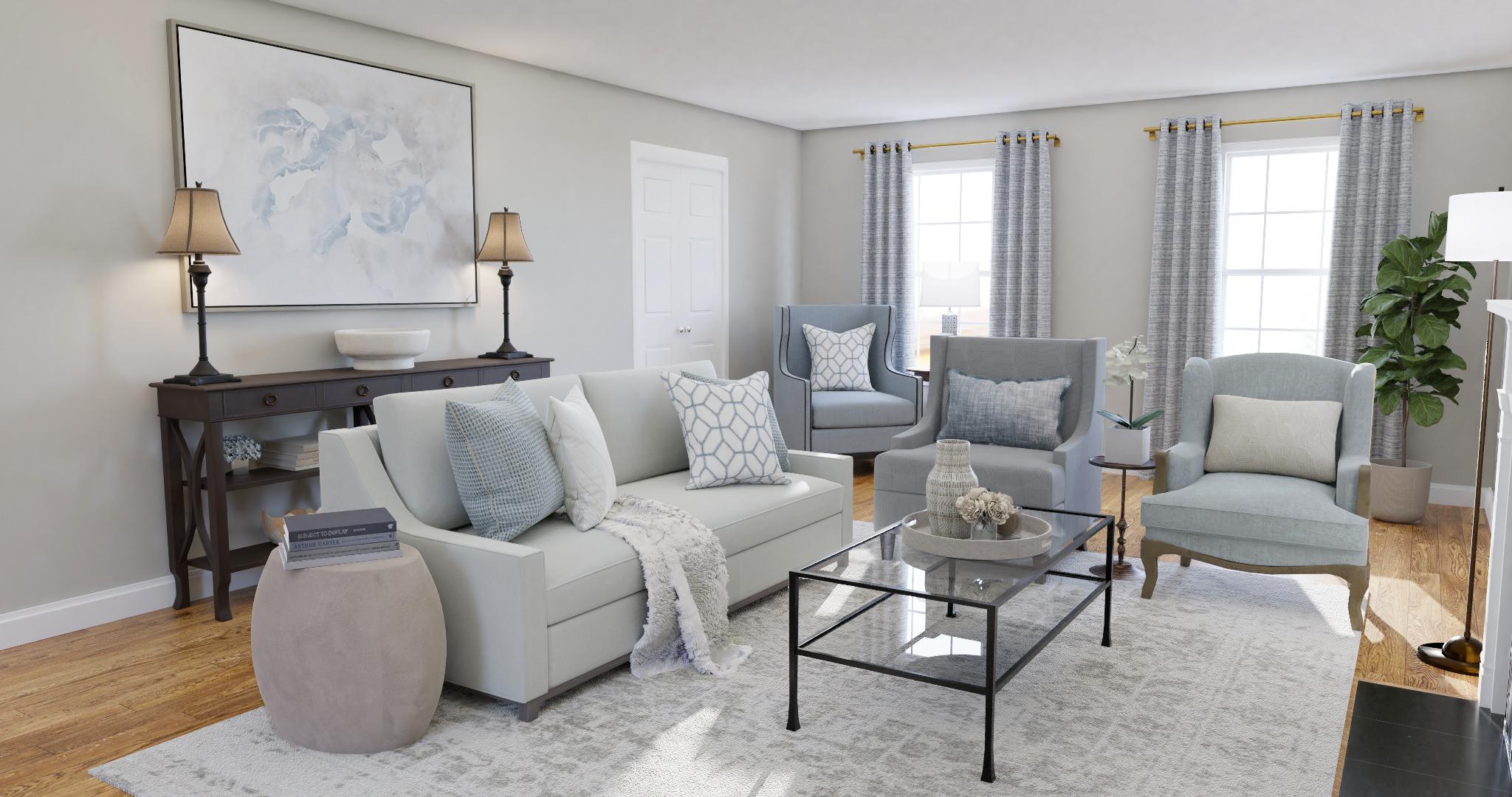 Blue and Breezy Coastal Living Room