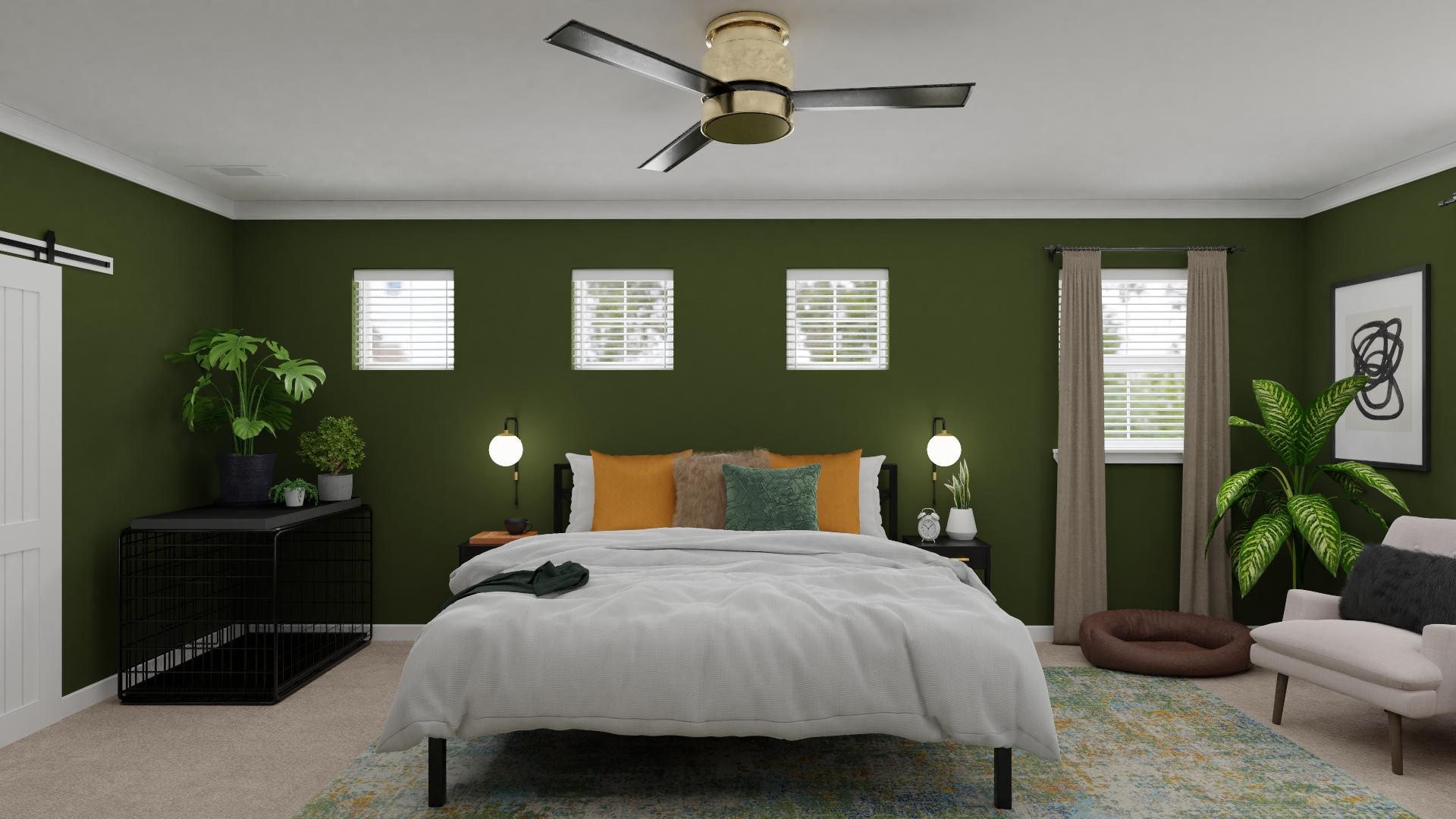 Pet-friendly Industrial Glam Bedroom