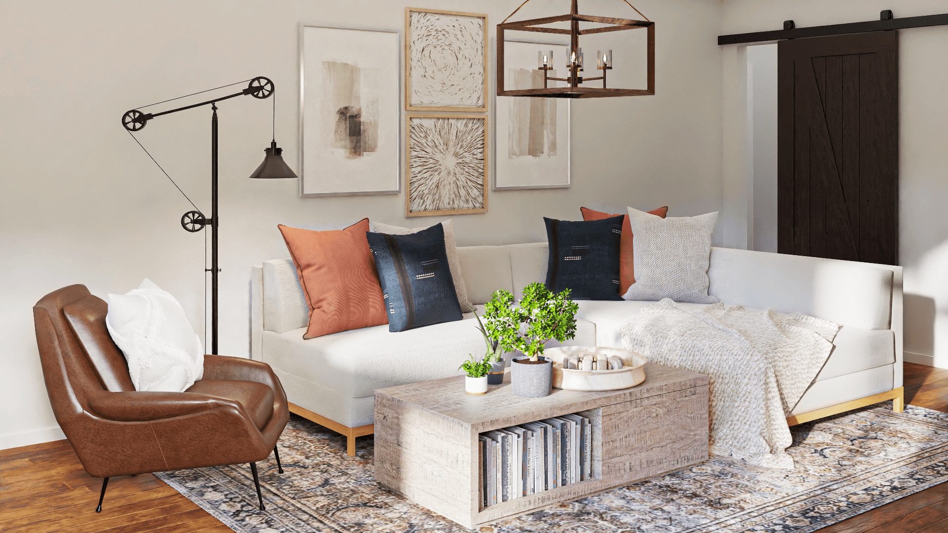 Swanky Coffee Table: A Modern Rustic Living Room 