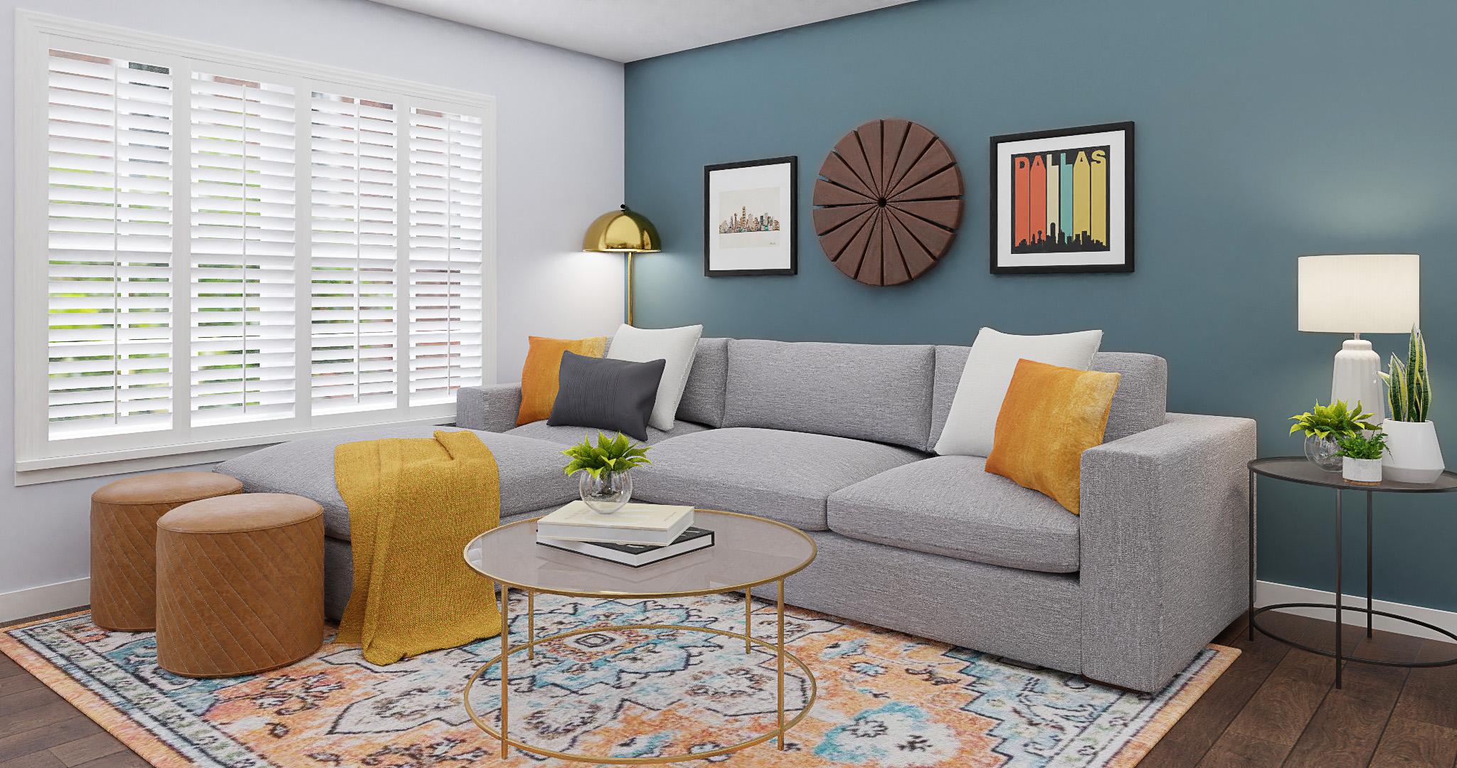  A Living/Dining Room With Eclectic Patterns