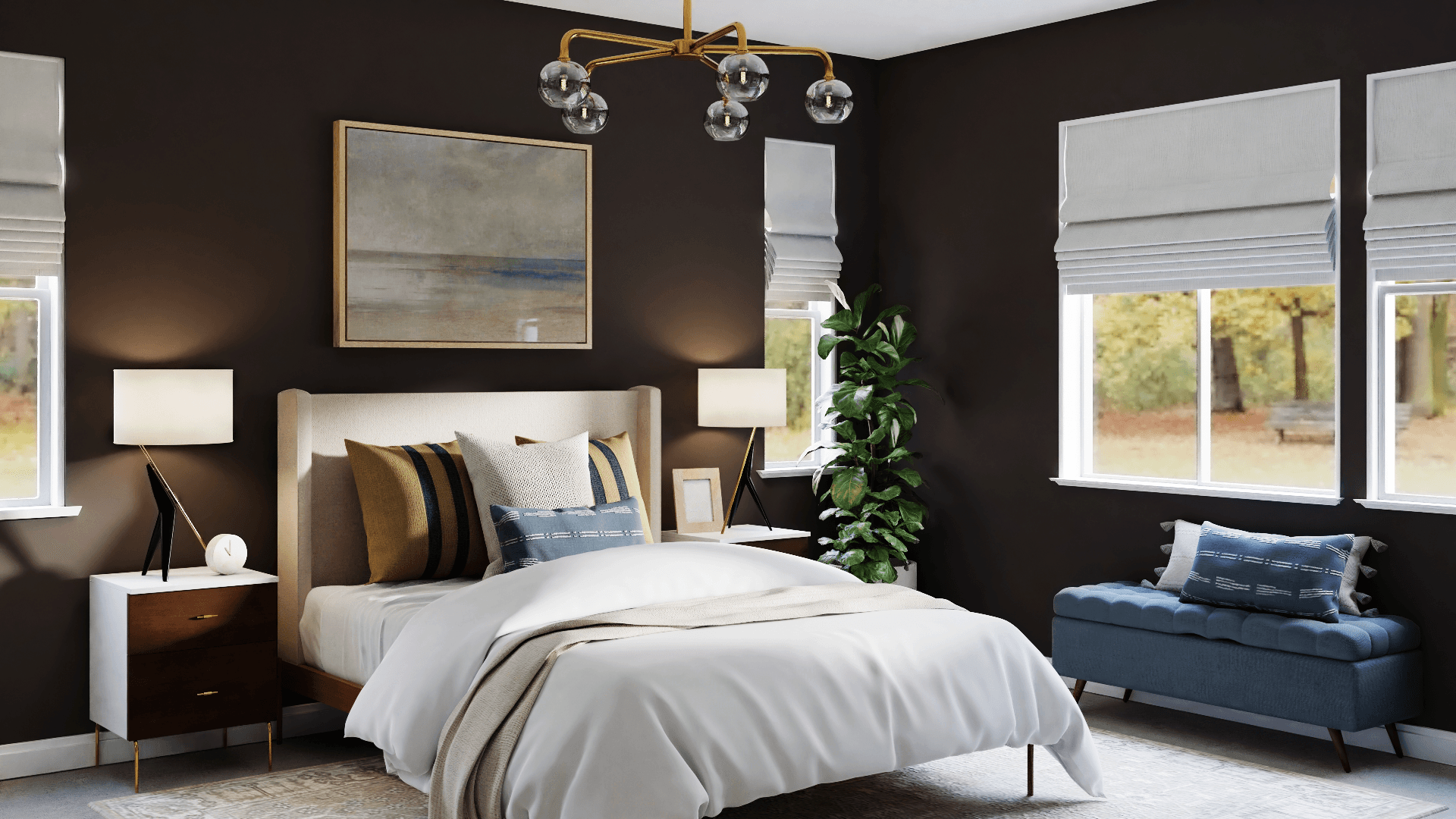 Shades Of Brunette: A Mid-Century Modern Bedroom