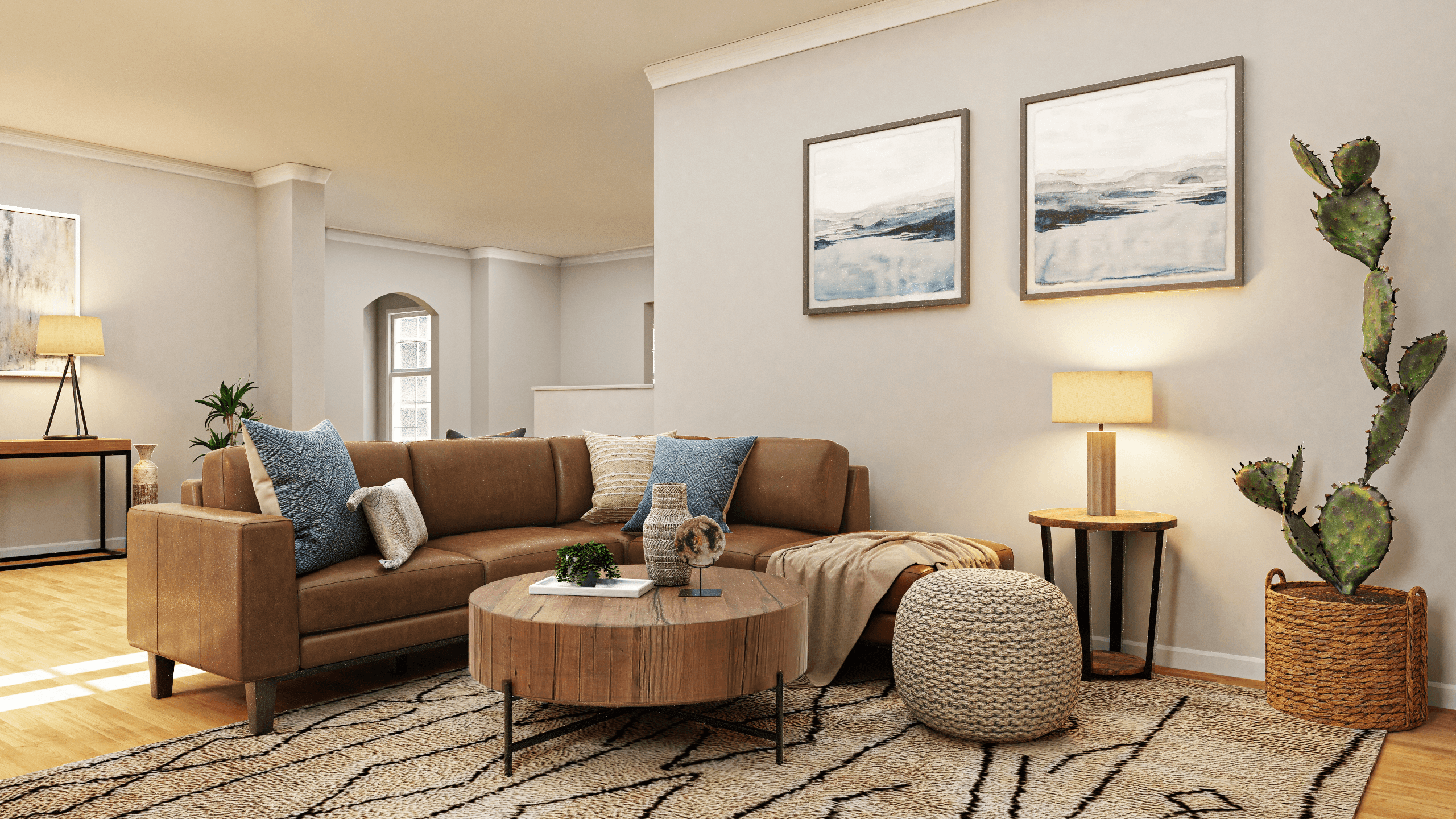 Built-in Bookcase Shelves: A Modern Living Room 