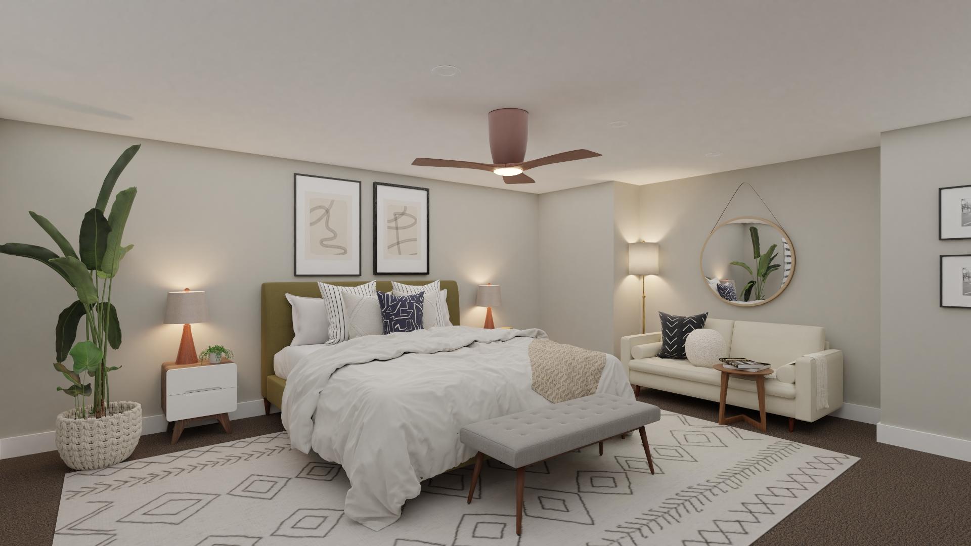 Ivory & Wood Tones: A Mid-Century Modern Bedroom