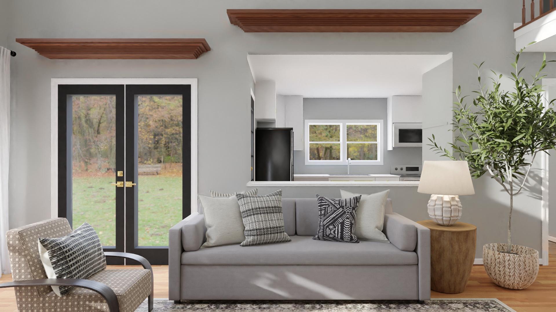 An Industrial Living Room With Grays & Monochromes