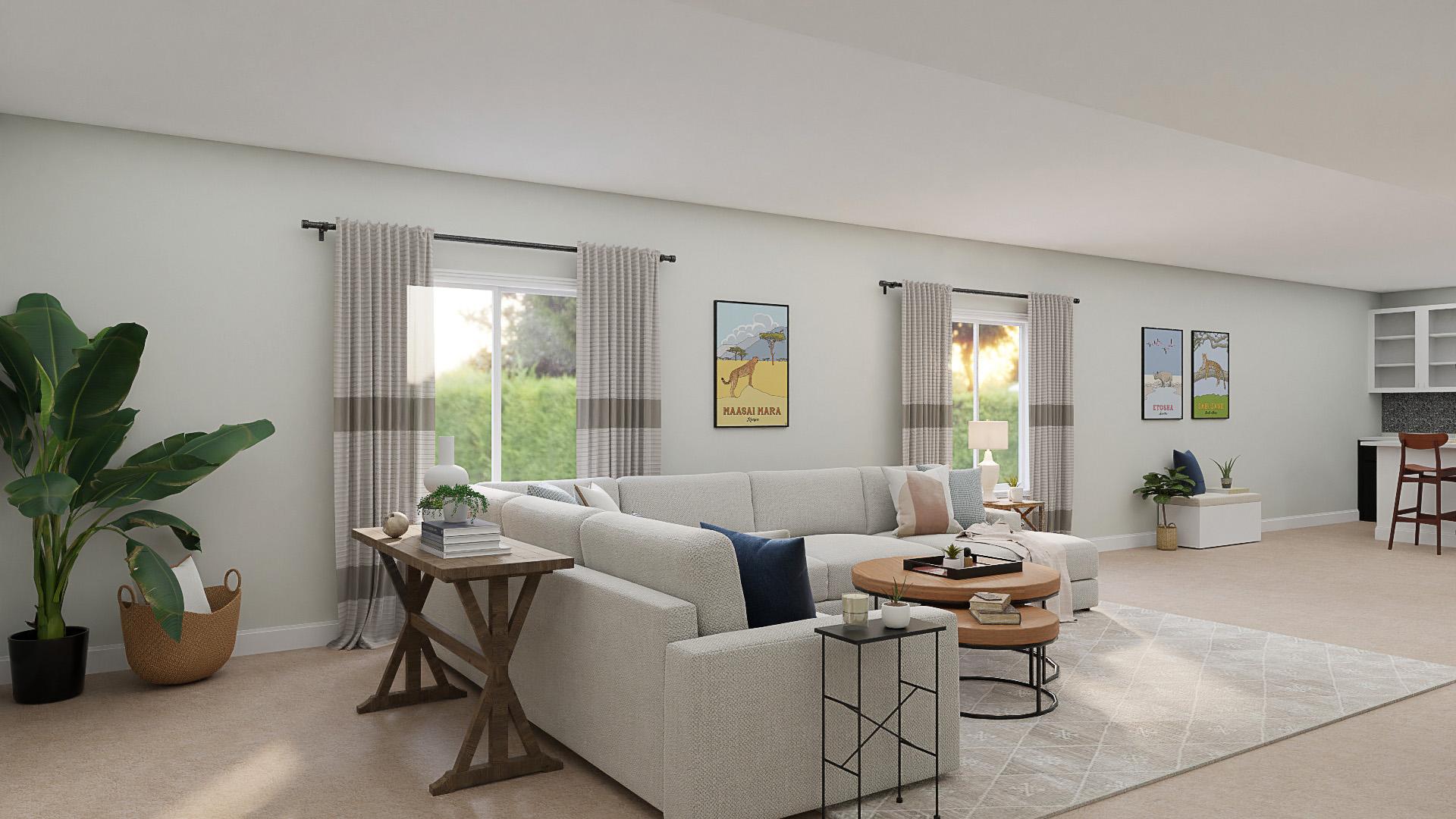A Transitional Living Room Designed For Kids