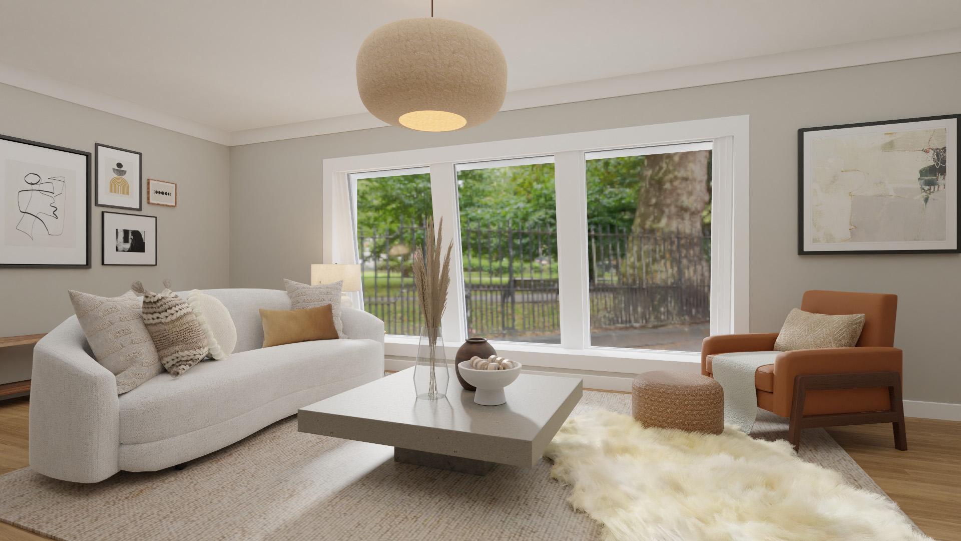 Open Weave Pendant: A Contemporary Living Room