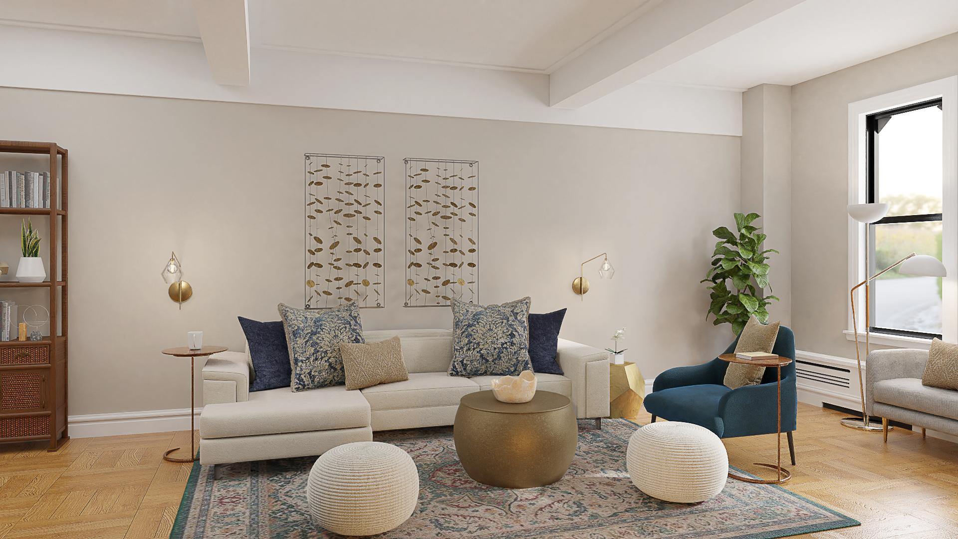 Windchime Wall Décor: A Contemporary Living Room 