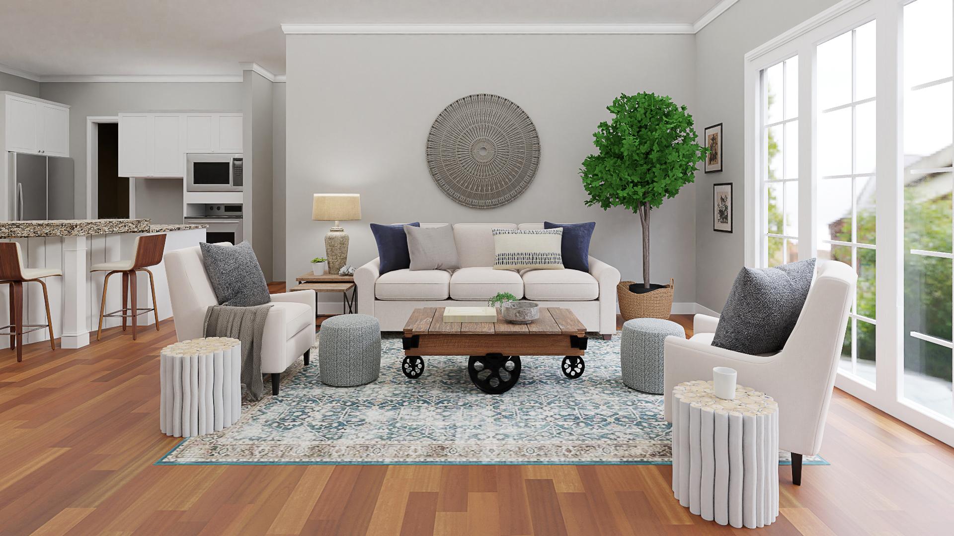 Bygone Era Coffee Table: A Rustic Living-Dining Room