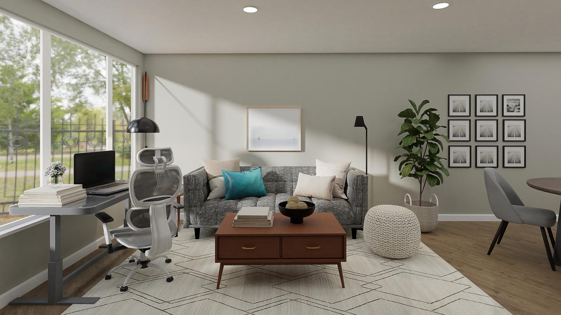 For The Love Of Mesh: An Industrial Mid-Century Living/Dining Room