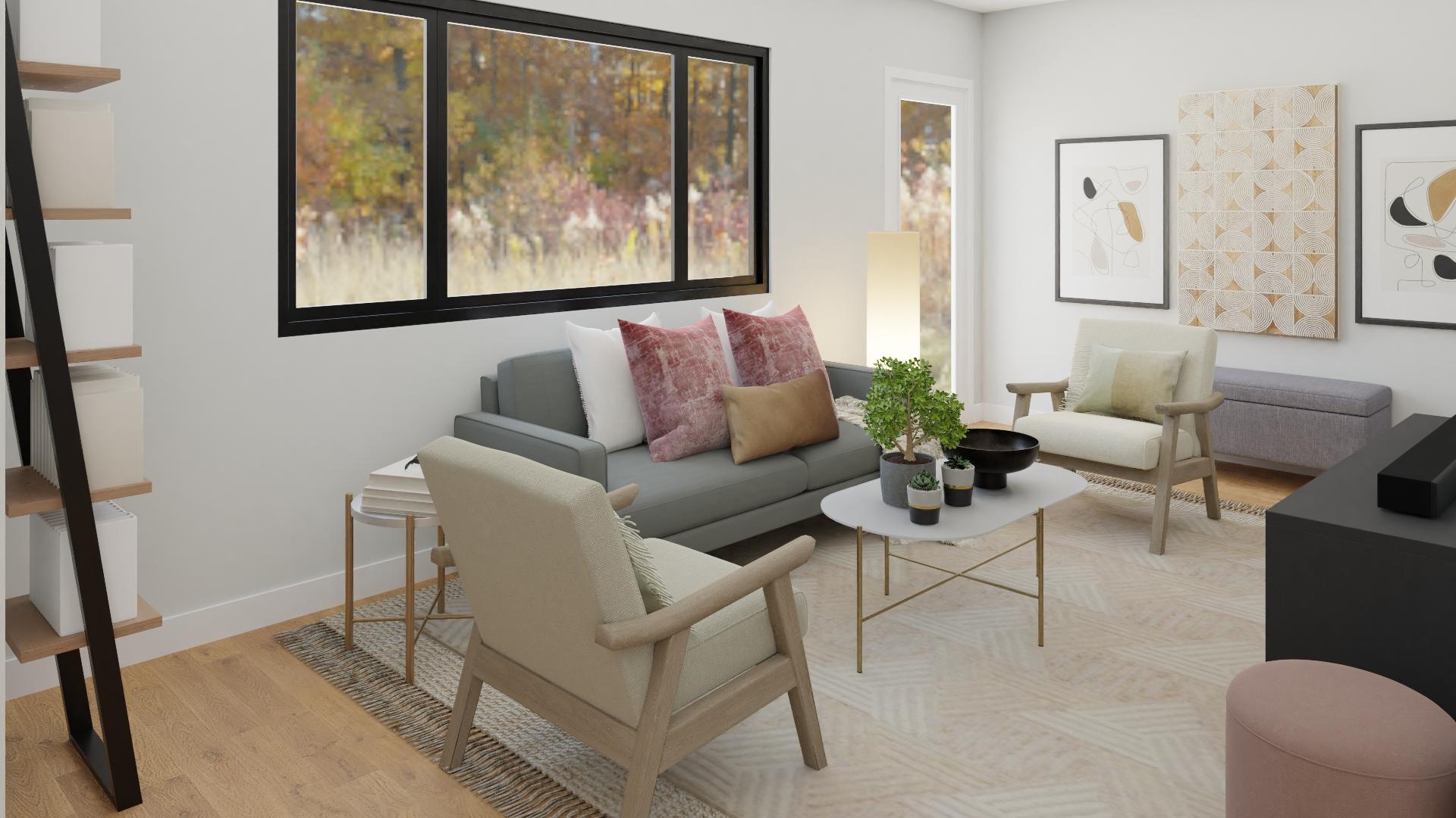 Weave Lamp: A Transitional Living Room