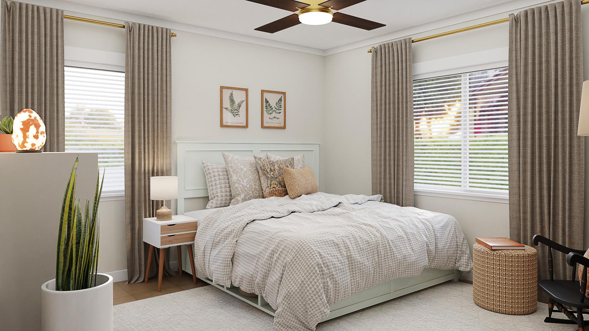 Bronze Tones Bring Life To This Farmhouse Bedroom