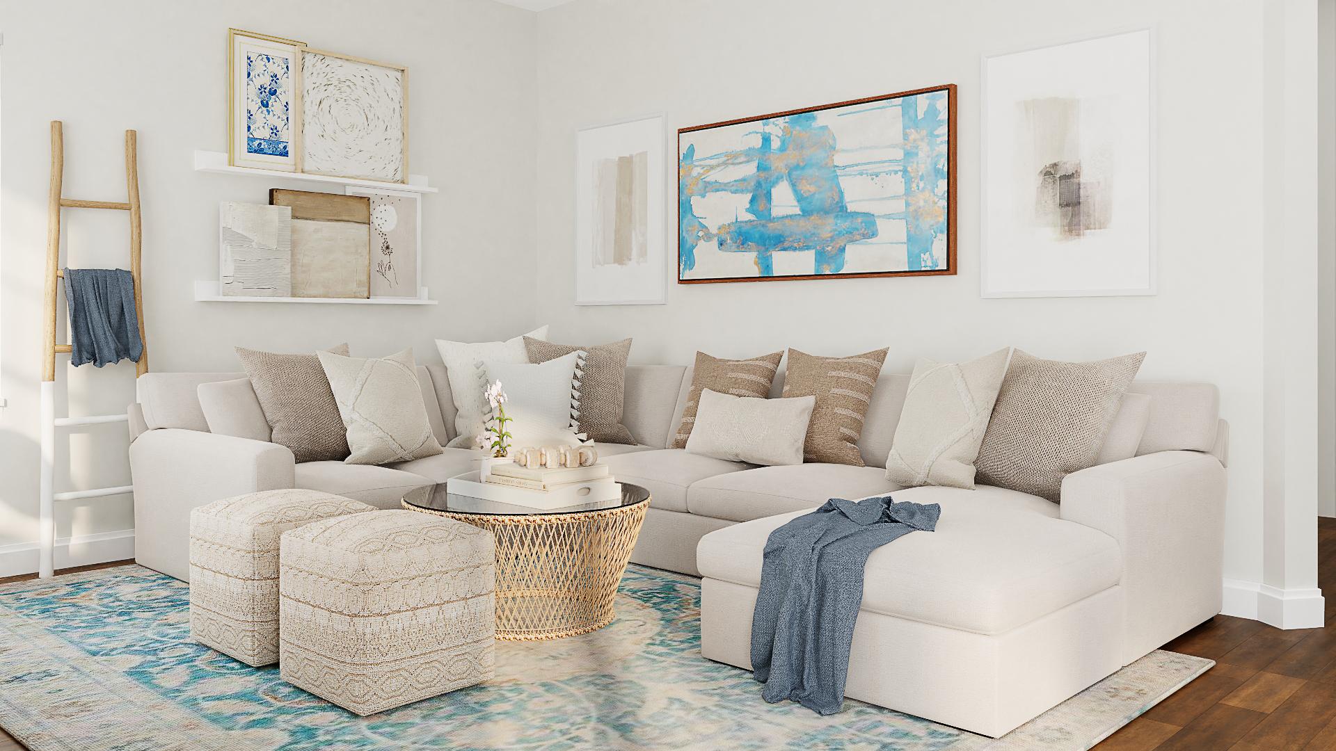 A Sunny Coastal Boho Living Room