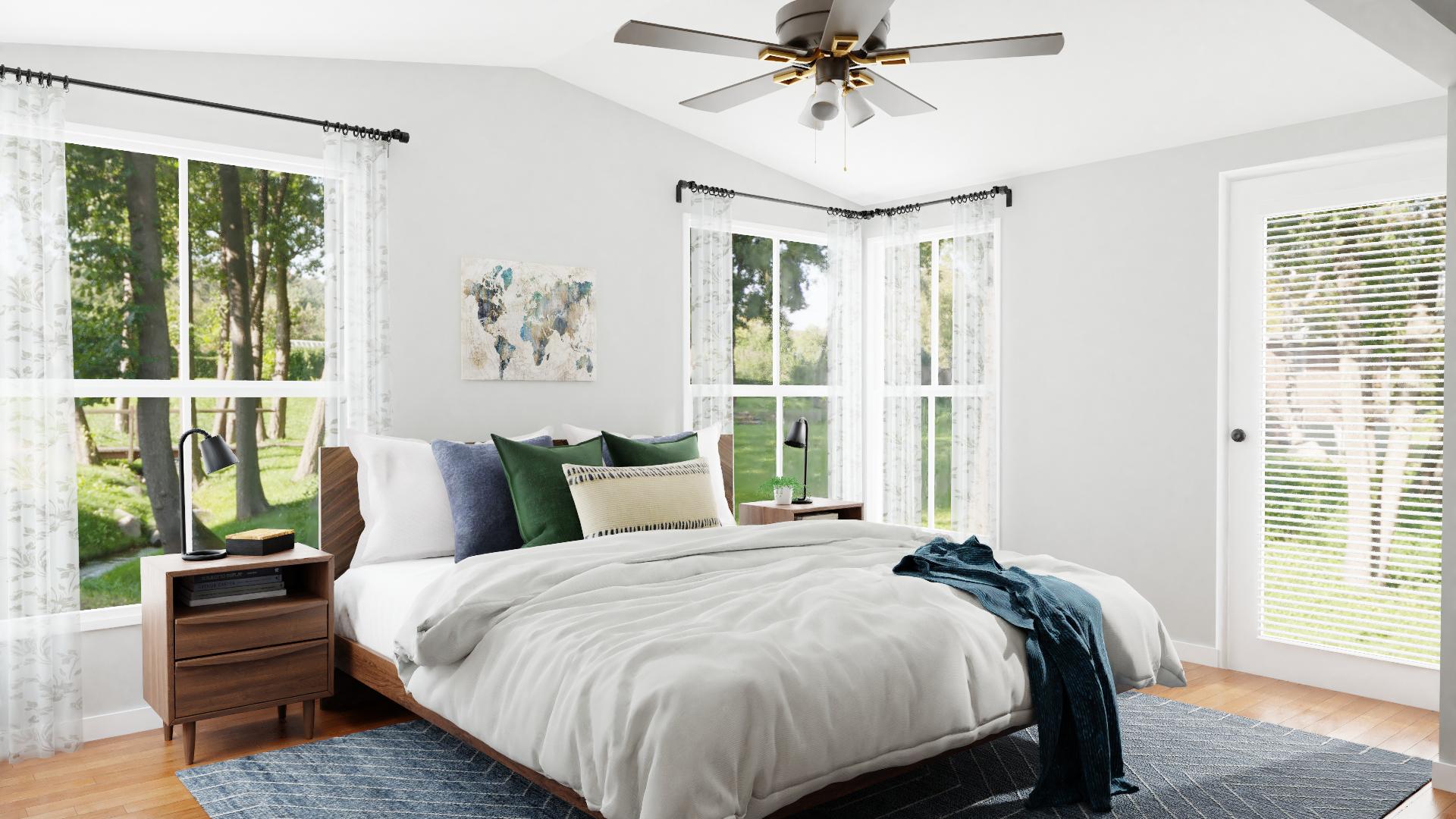 A Hotel-Worthy Mid-Century Industrial Bedroom