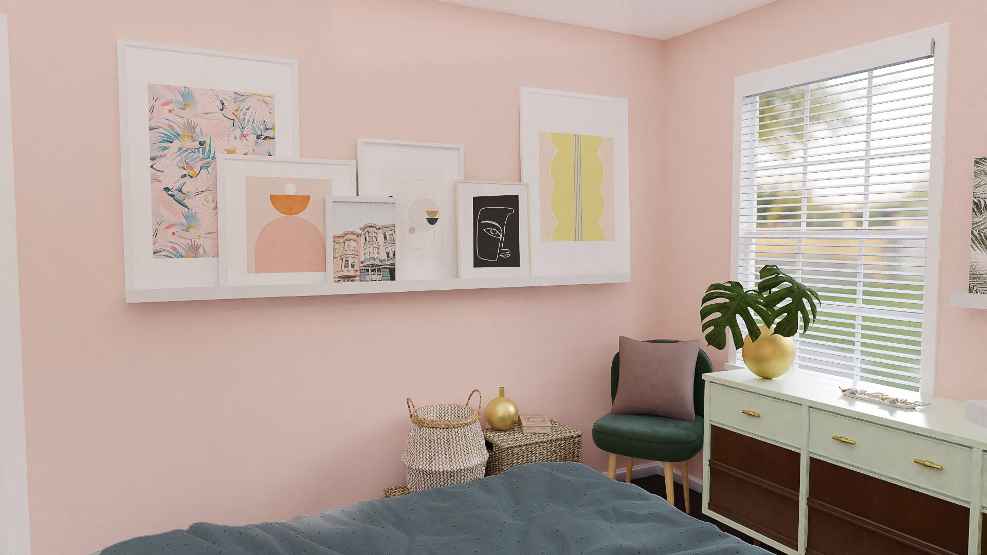 An Eclectic Bedroom With Lots Of Personality