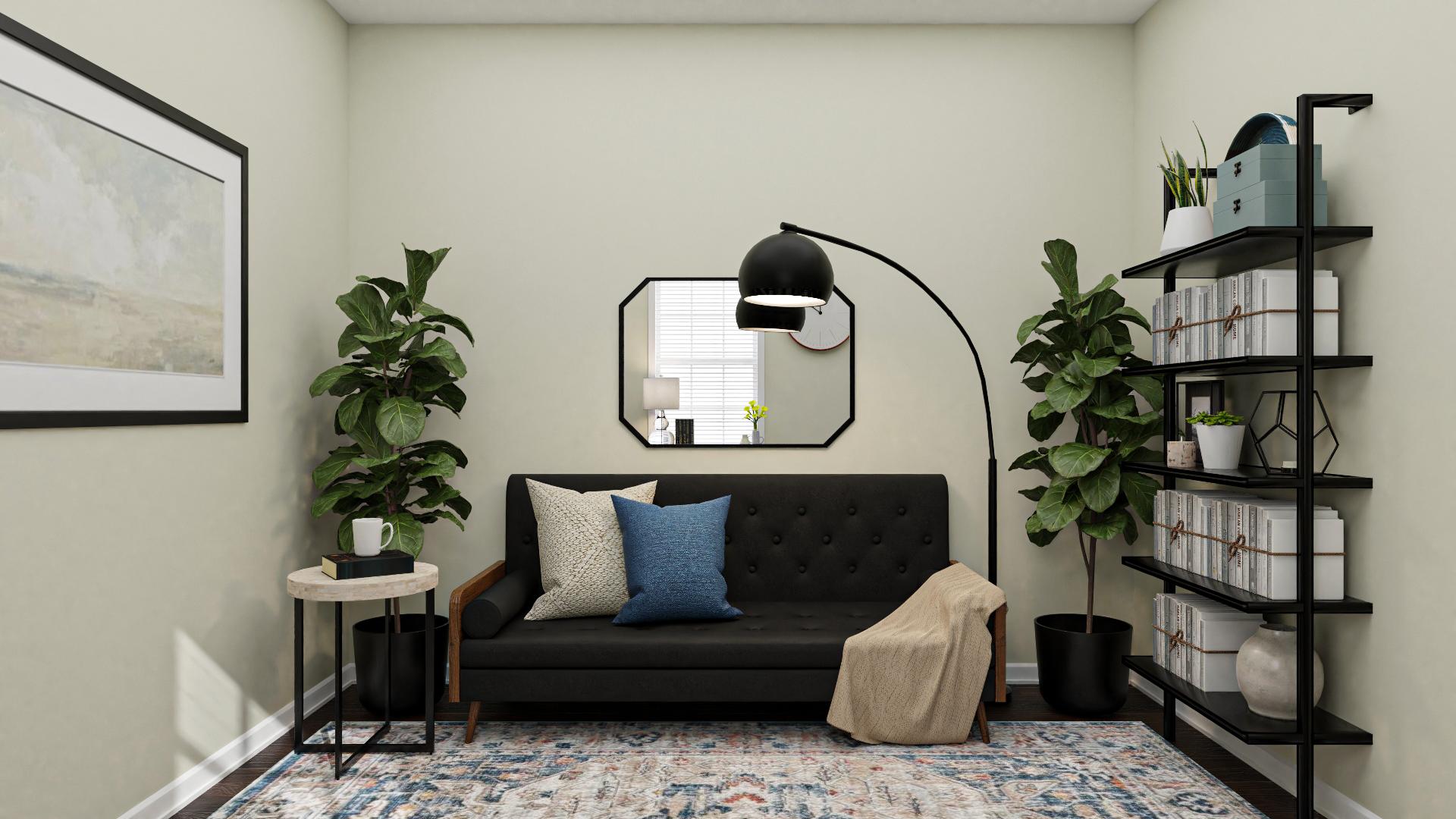 A Modern Industrial Home Office In Dramatic Jade 
