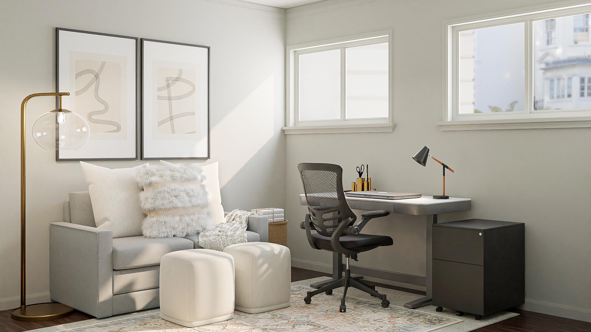 A Daisy White Modern Home Office