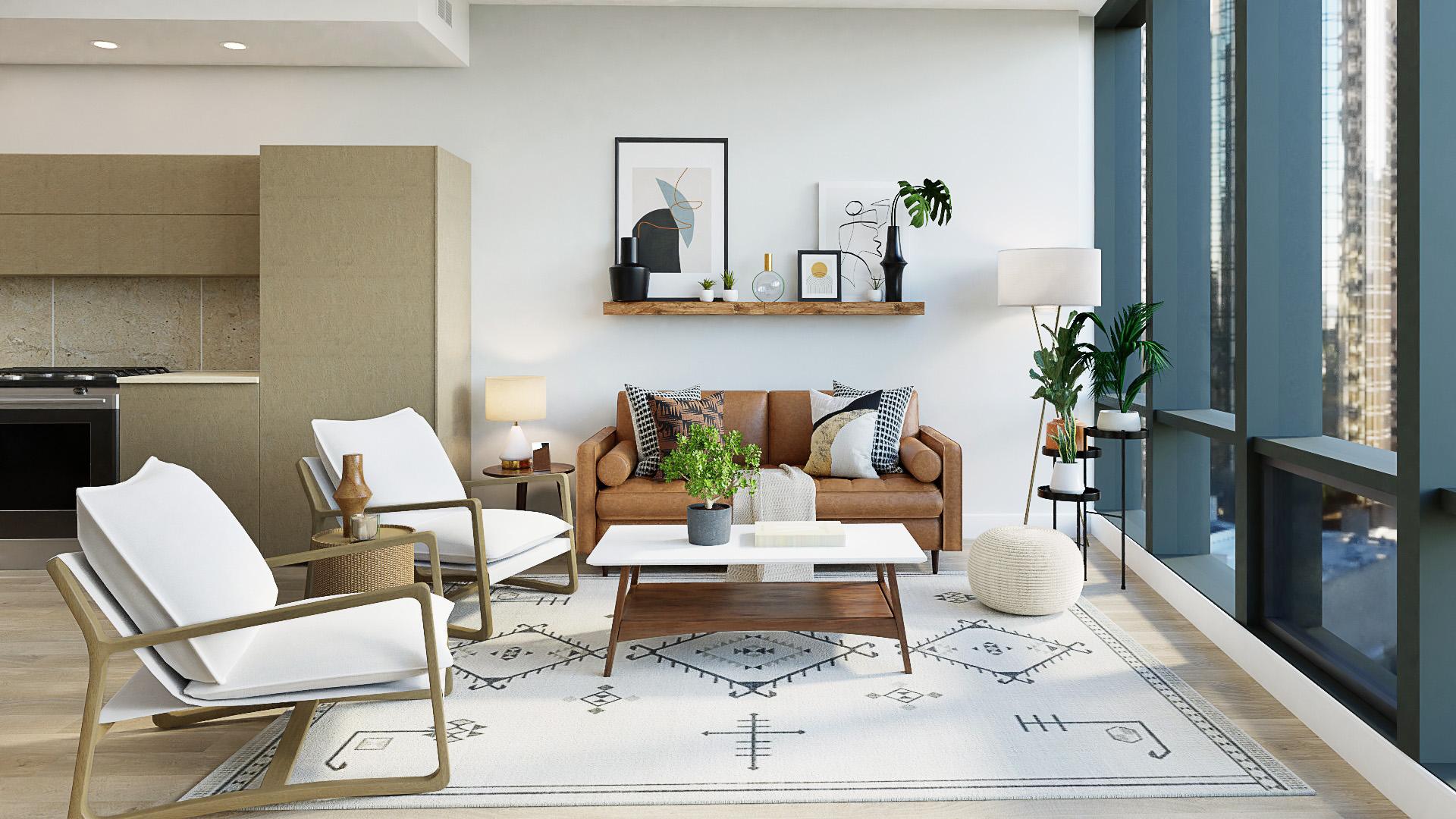 White Hues Rule This Modern Living - Dining Room