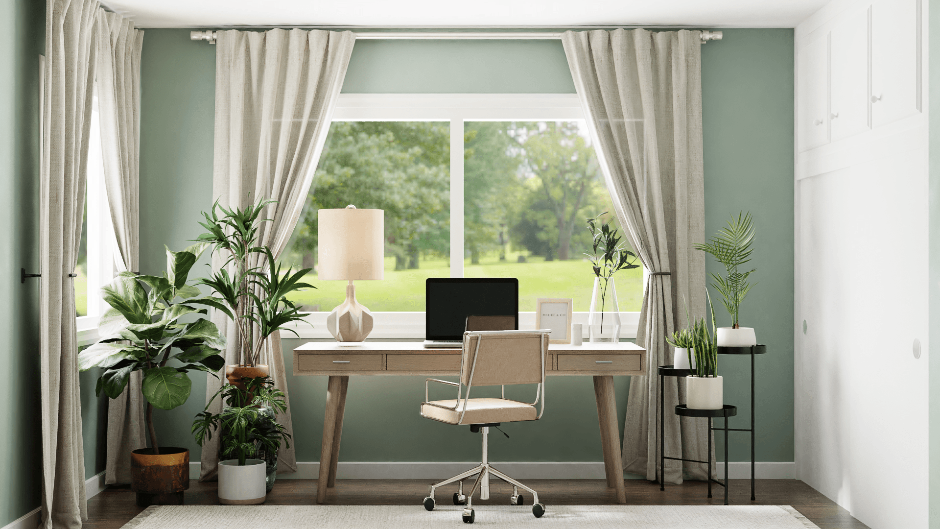 Mint Walls Breathe Life In This Boho Home Office