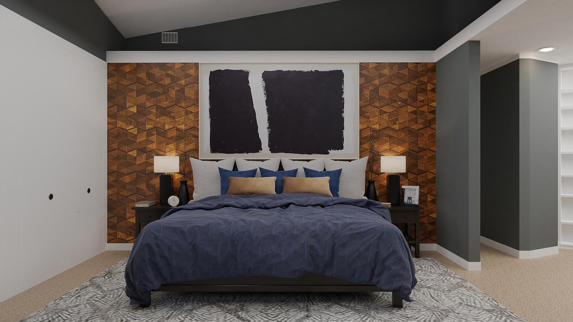 An Incredibly Dramatic Contemporary Bedroom