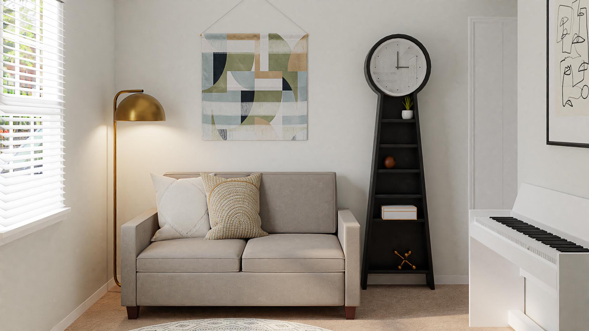 A Transitional Glam Home Office With Style & Functionality