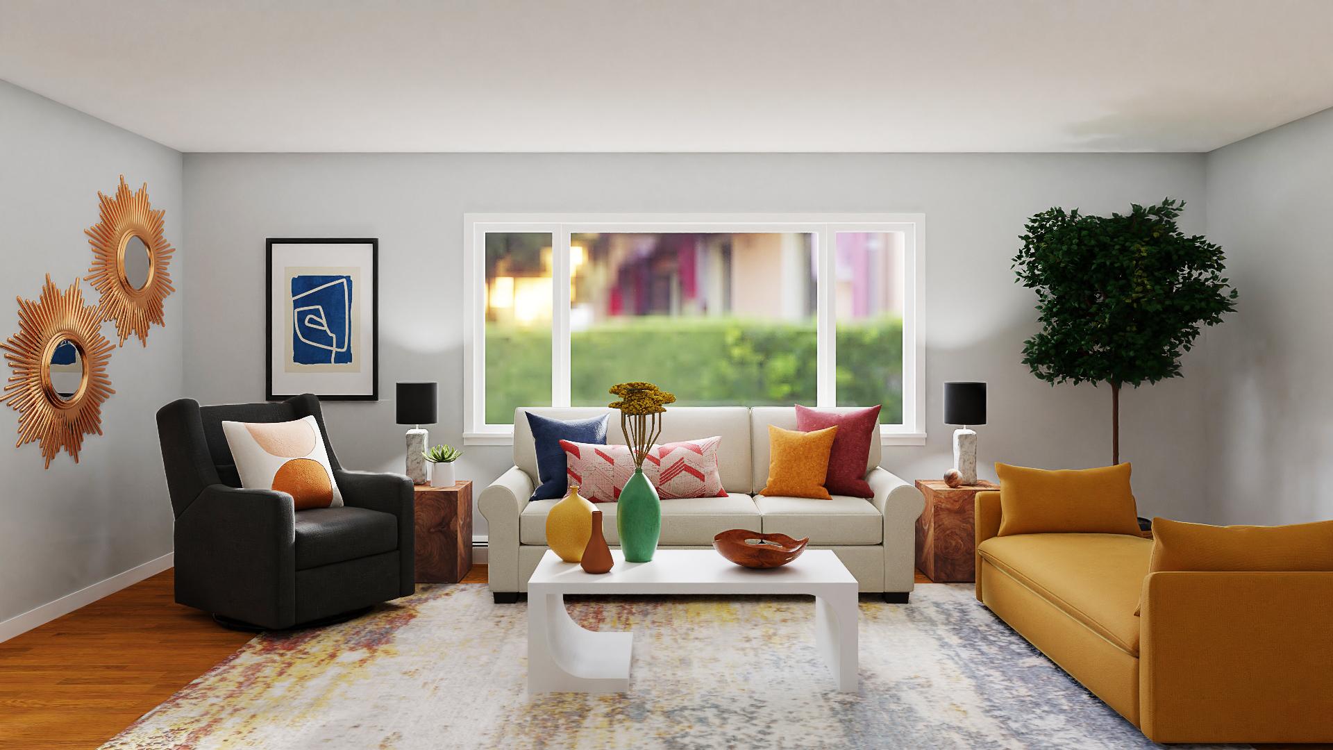An Eclectic Living Room Bursting With Colors
