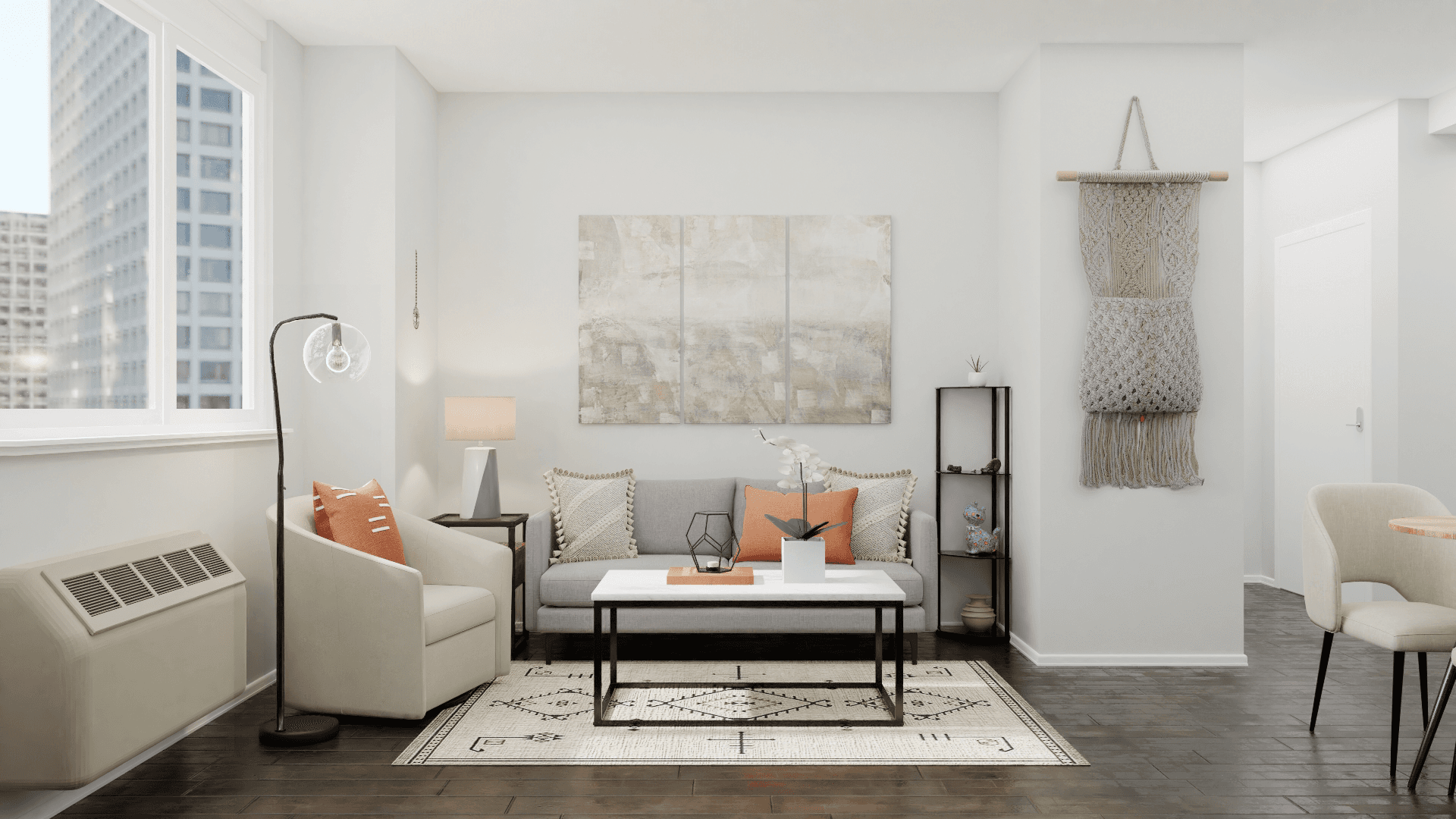 Boho Wall Décor: A Modern Living-Dining Room 