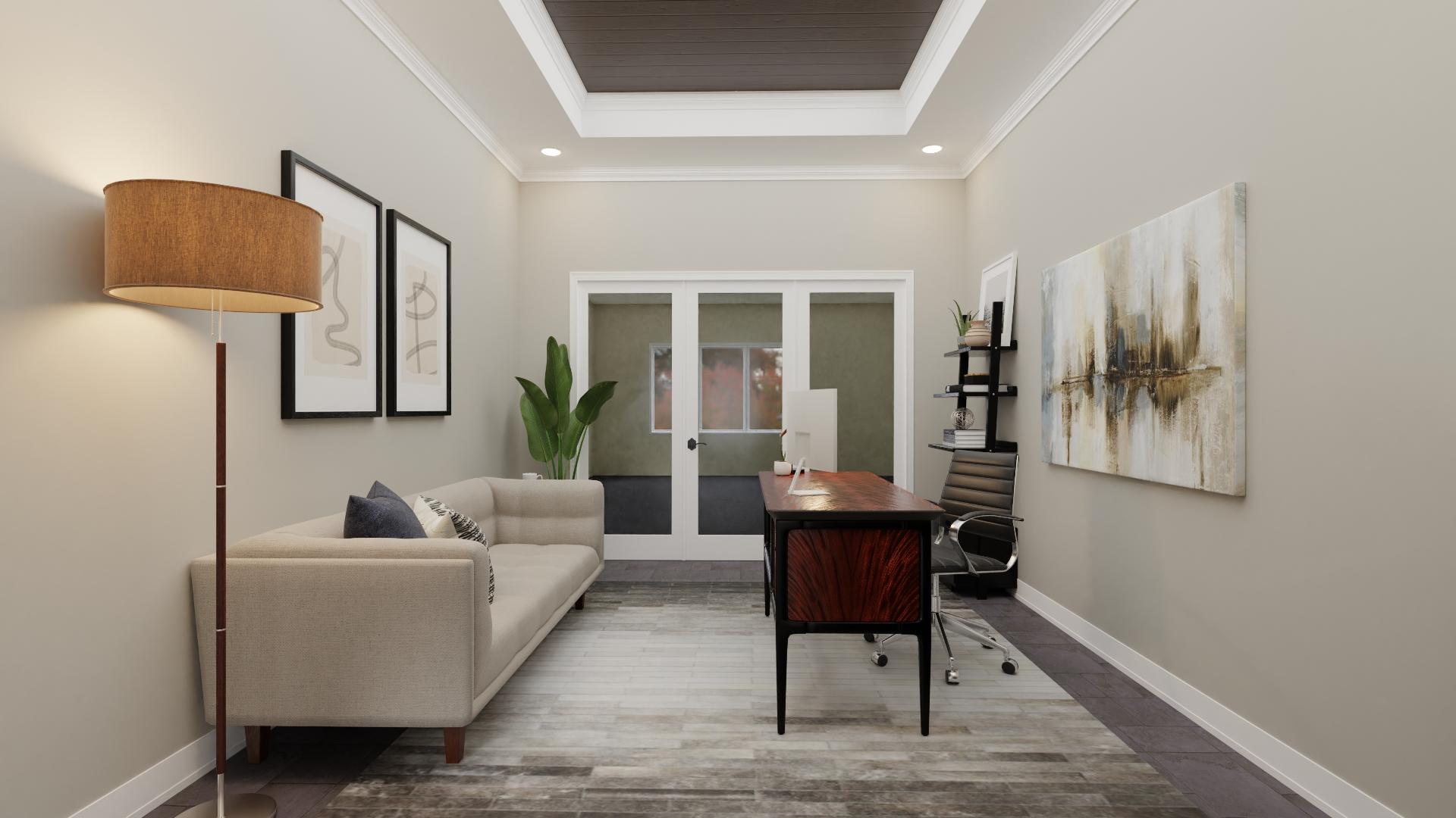 A Welcoming Mid-Century Modern Home Office