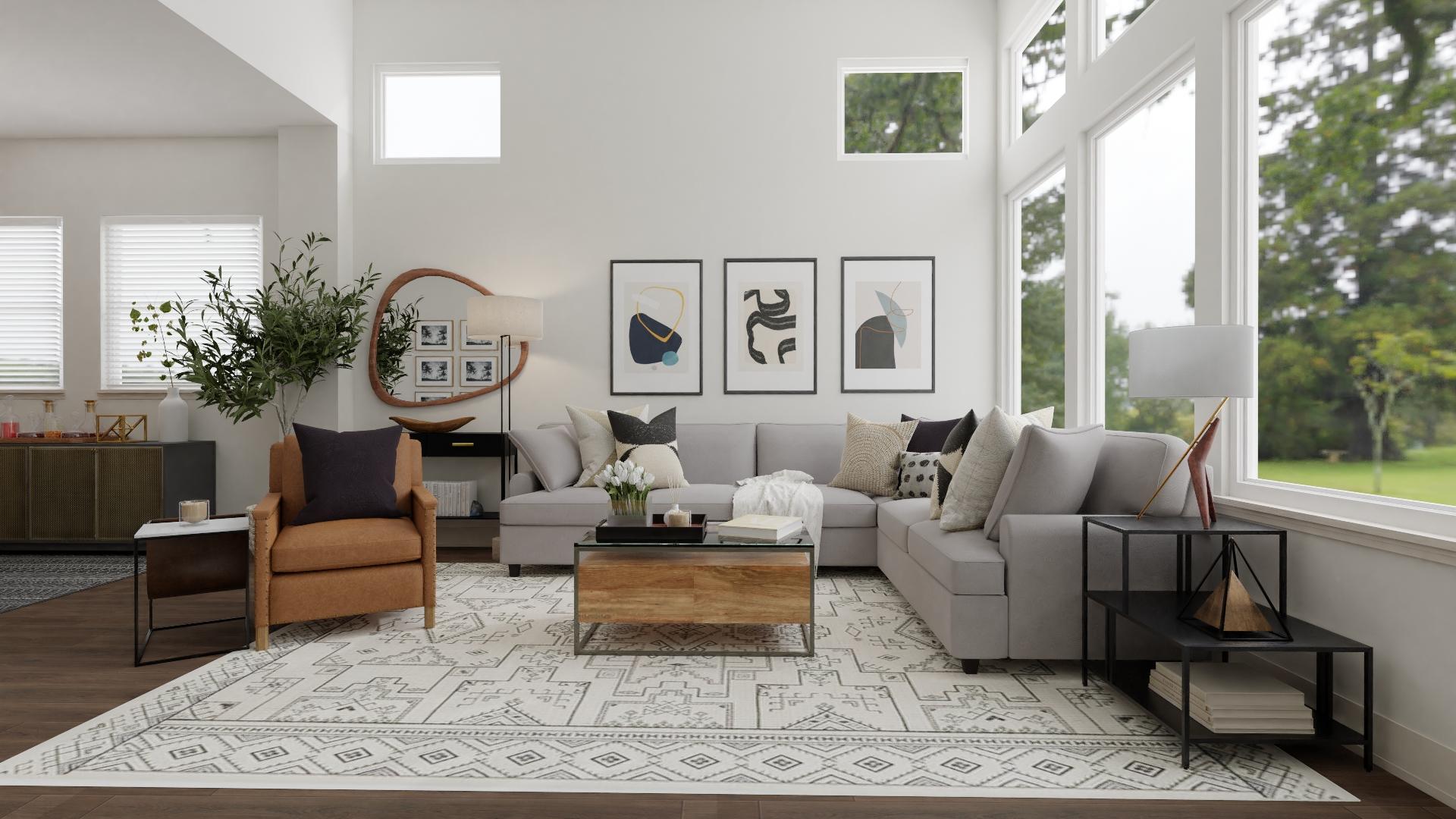 An Extravagant Mid-Century Industrial Living-Dining Room