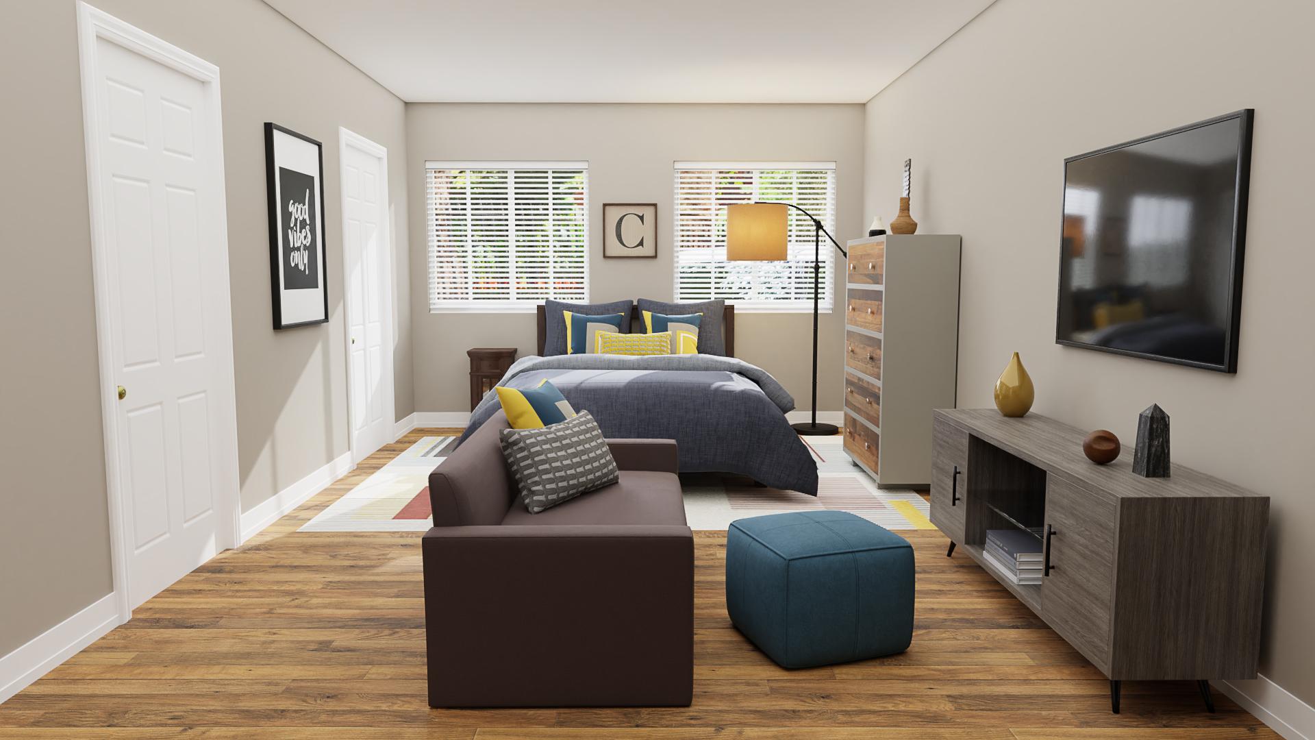 A Modern Masculine Mid-Century Bedroom