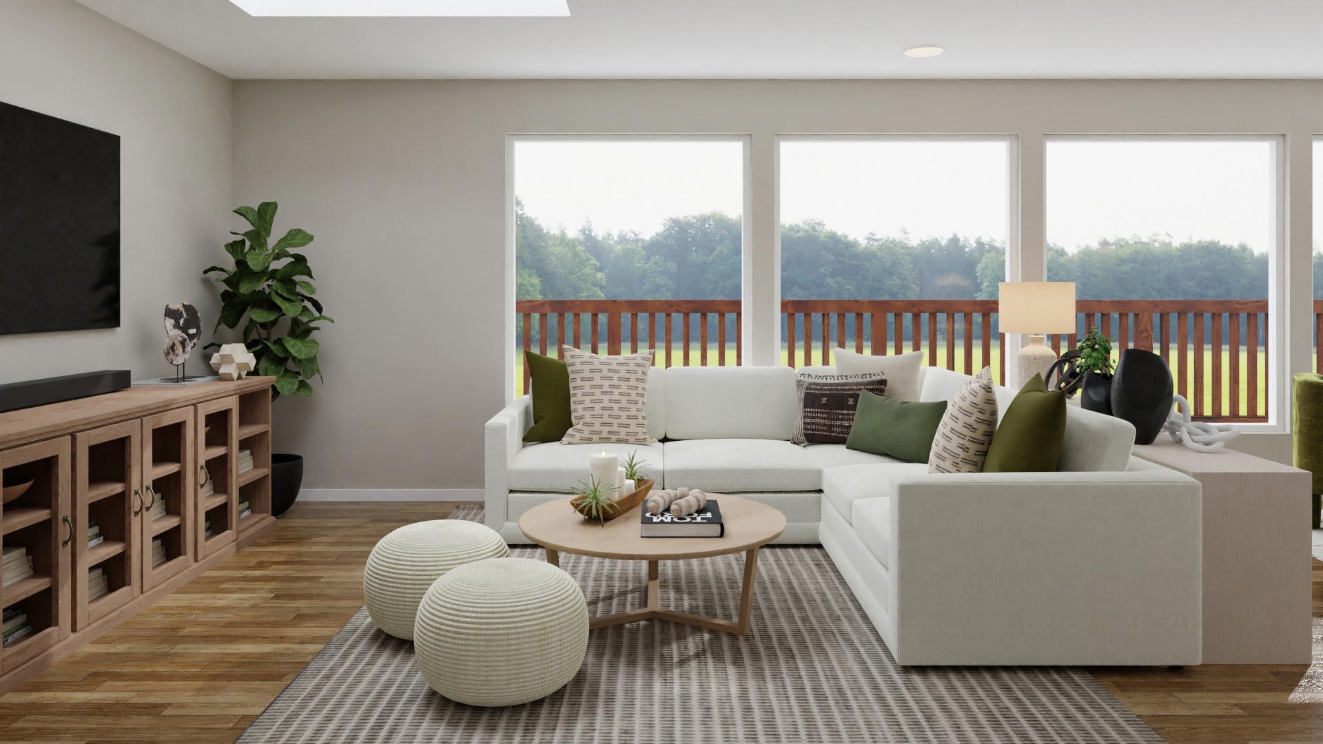 Earthy Tones Make This Transitional Living Room A Paradise