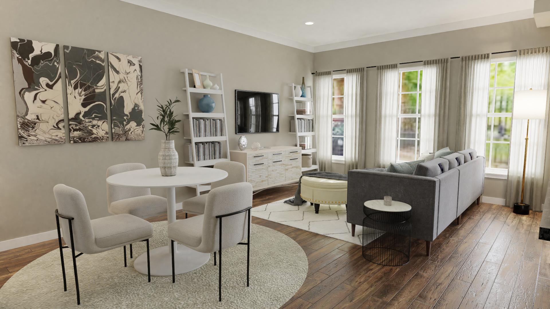 Ivory vs Slate: A Modern Coastal Living & Dining Room