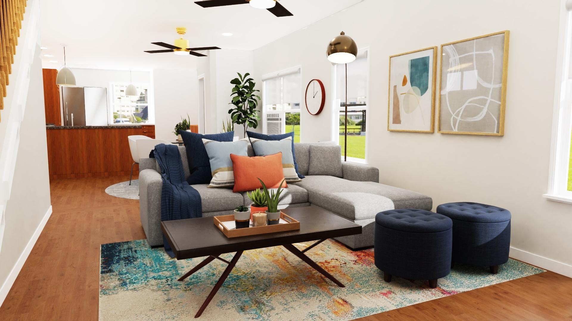 Mid-Century Modern Living-Dining Room With A Twist