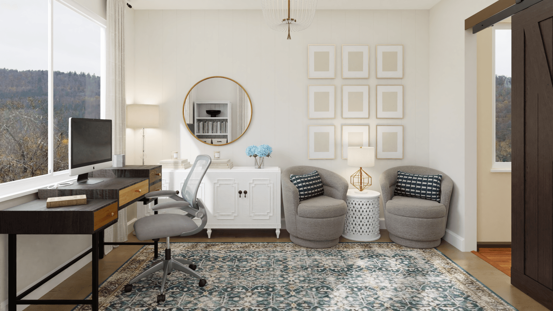 Curvy Swivels: A French Country Home Office