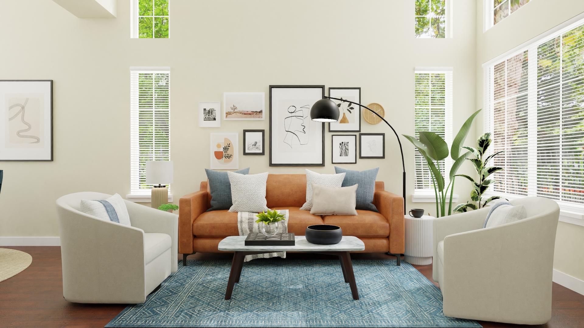 A Contemporary Transitional Living-Dining Room