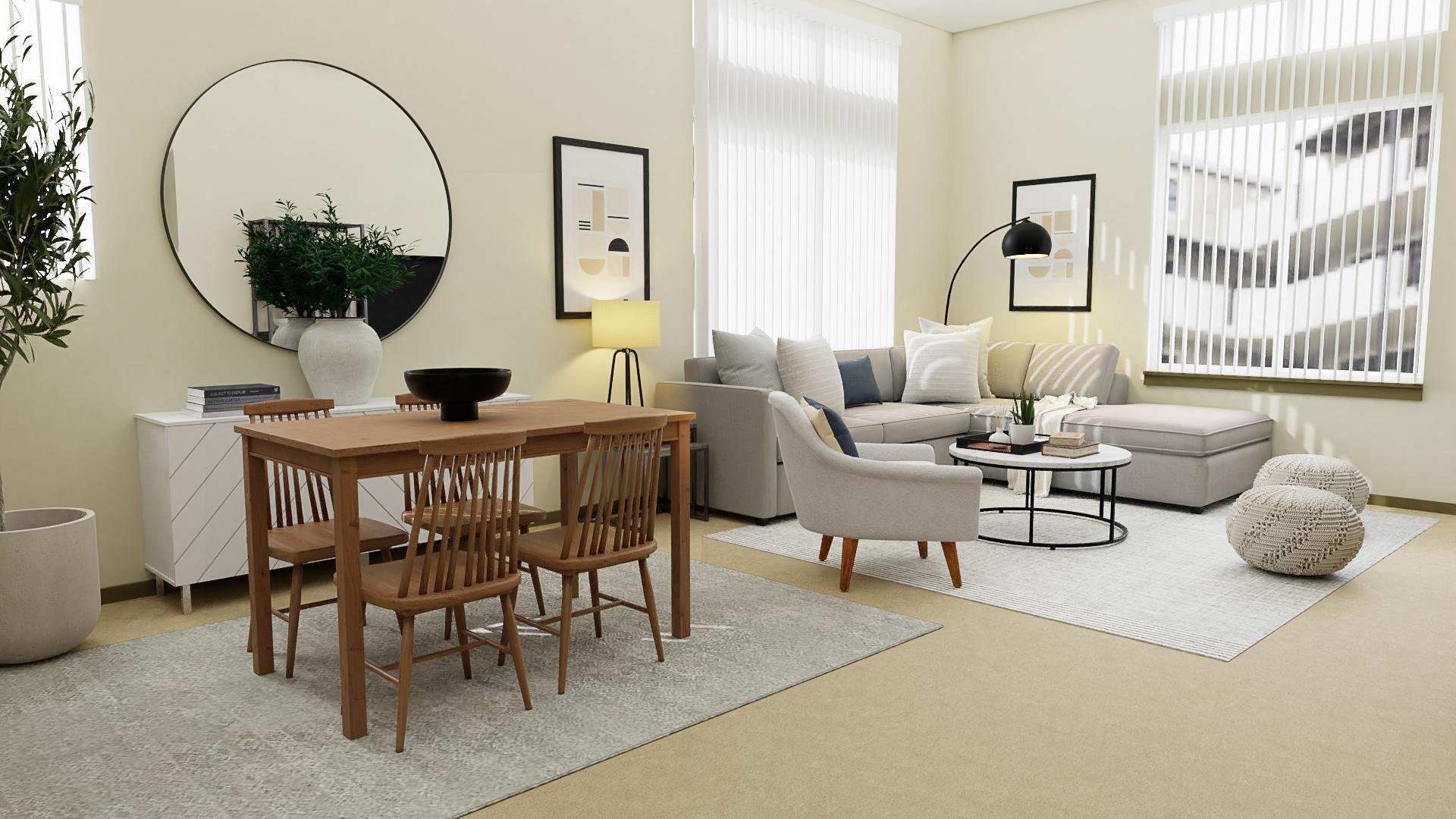 Edgy & Flawless: An Industrial Living-Dining Room