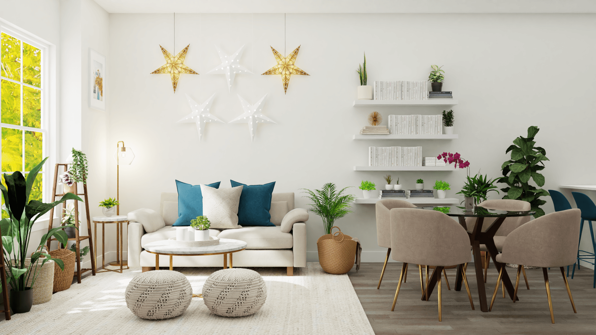 A Contemporary & Eclectic Living-Dining Room