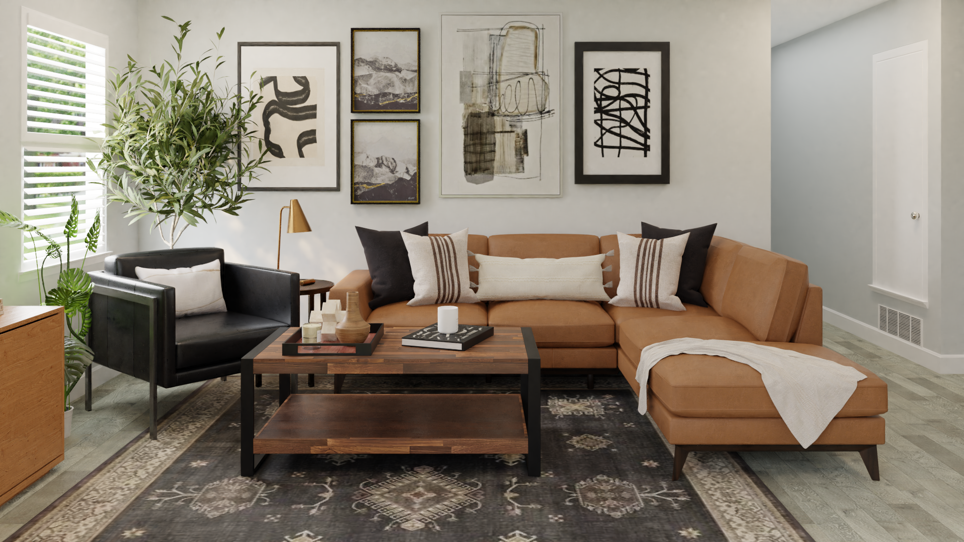 A Fun Gallery Wall In A Modern Rustic Living Room
