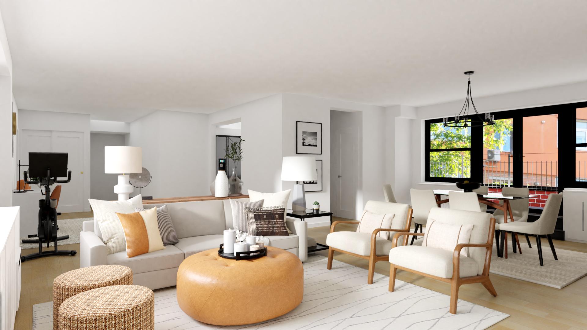 A Graceful Modern Living-Dining Room