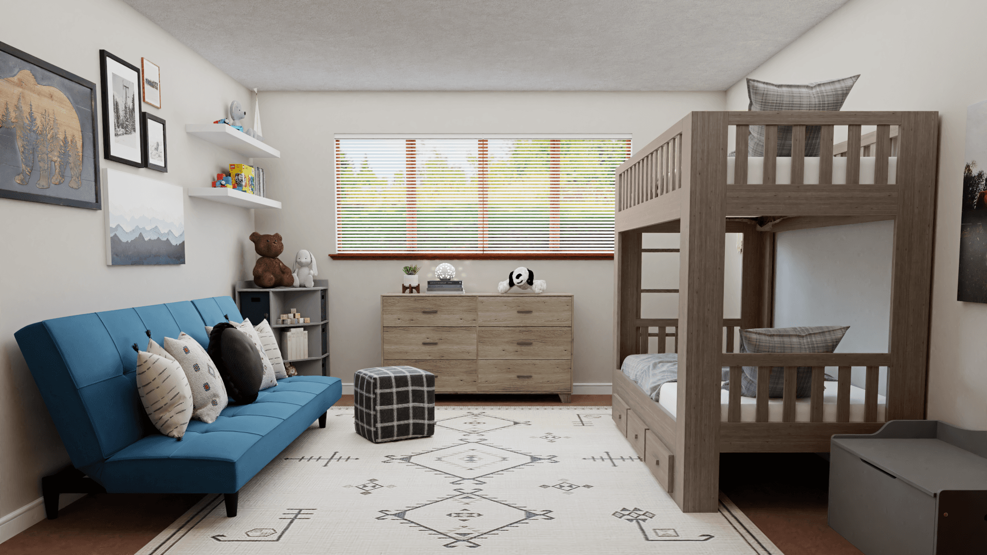 A Kids Bedroom Filled With ‘Artic’ Accents & Rustic Hints