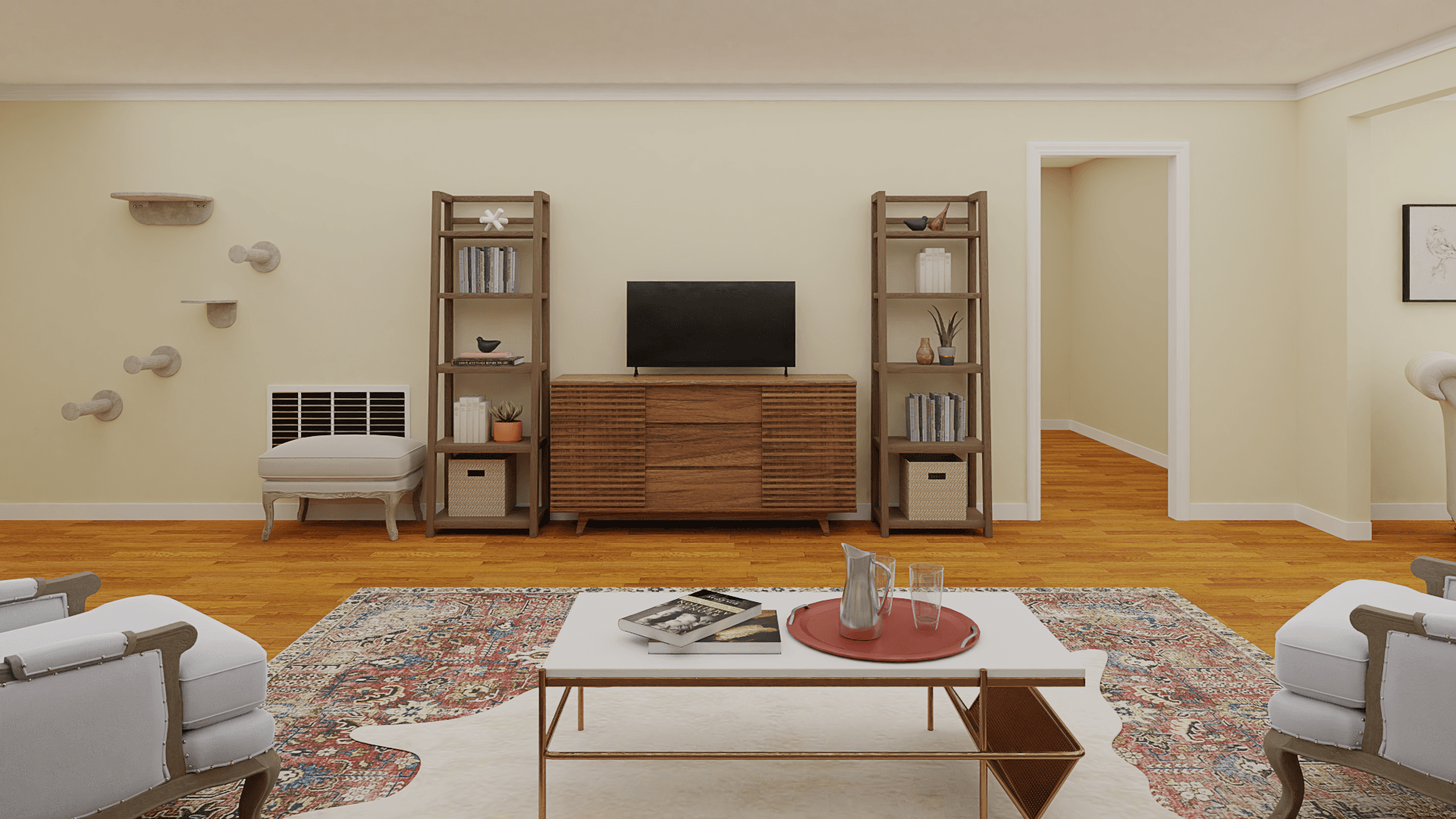 A Spacious & Extravagant French Country Living Room